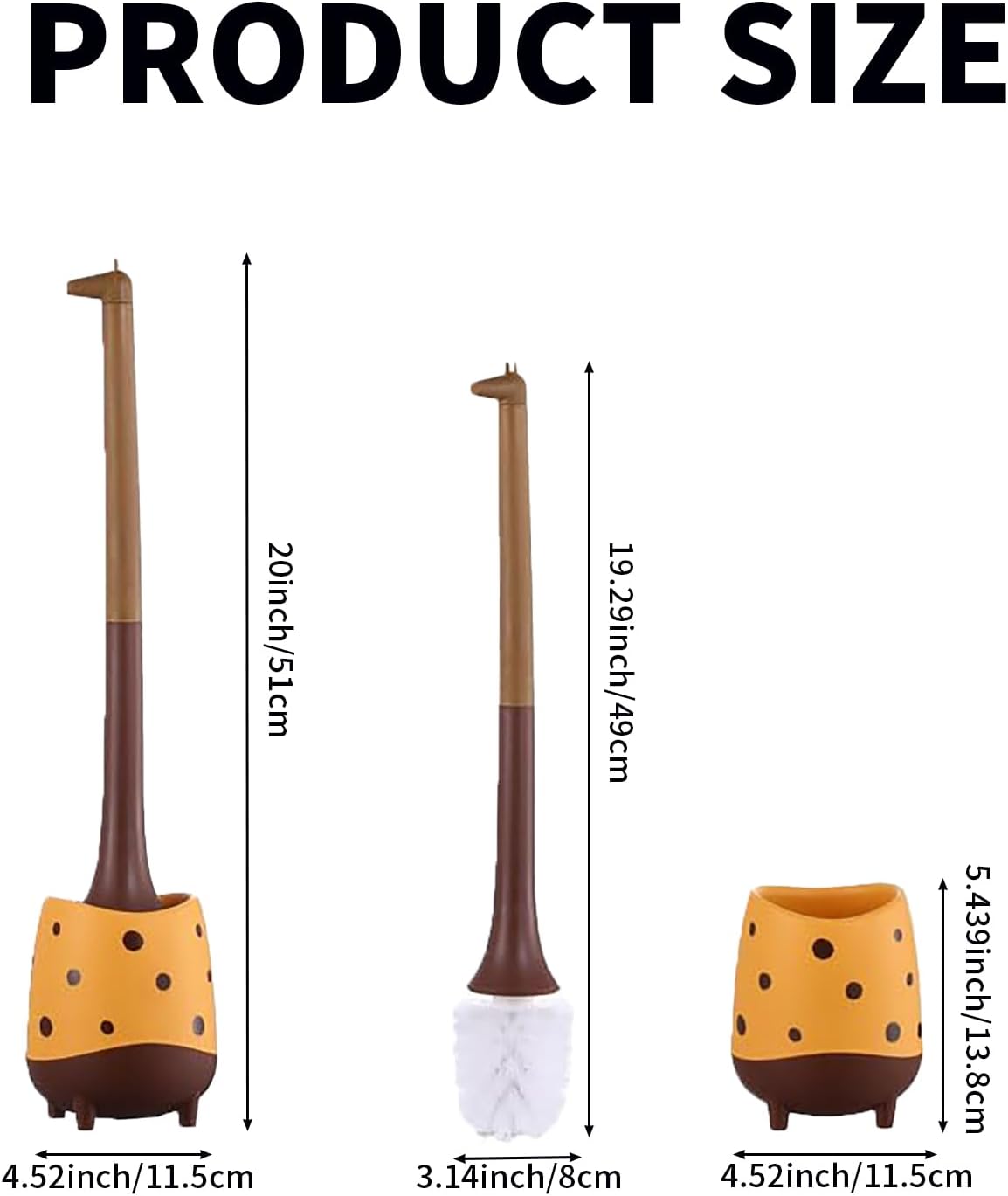 Giraffe Shape Toilet Brush Set with Holder
