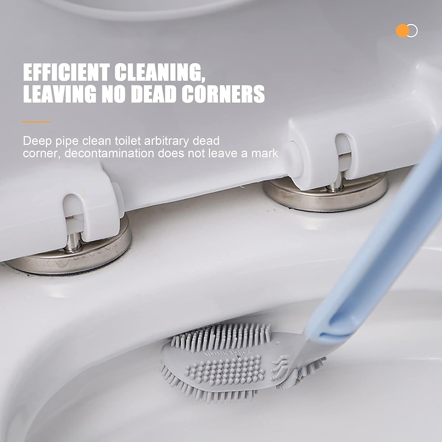 Ymombest 360 Toilet Brush Holder Set with Flexible Silicone Head
