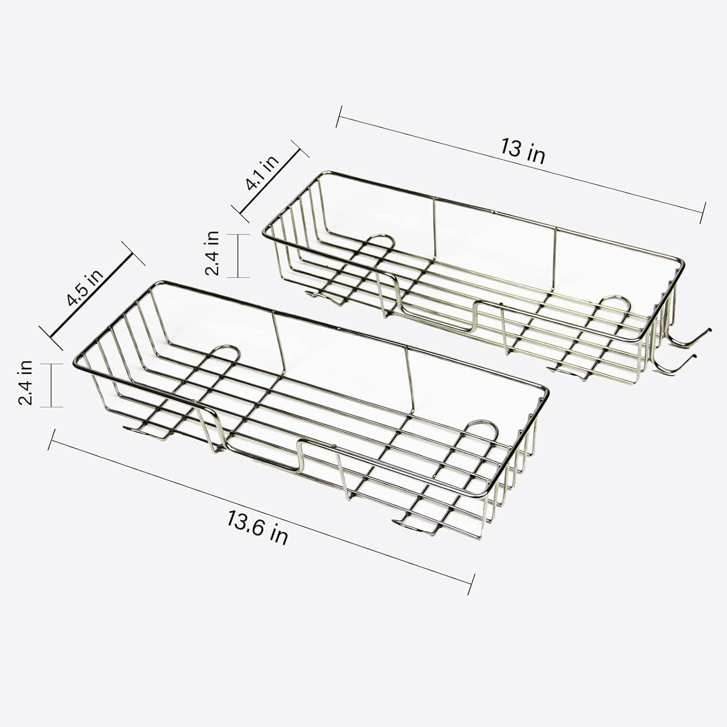 Casaphoria Shower Caddy 2 Pack - Adhesive Hooks Rustproof Stainless Steel