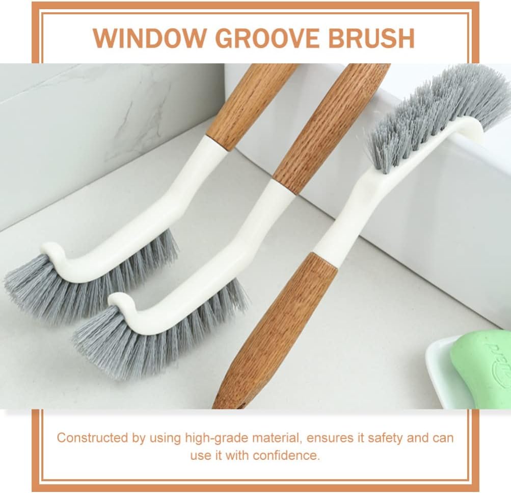Hemoton 2pcs Wooden Handle Toilet Brush Set