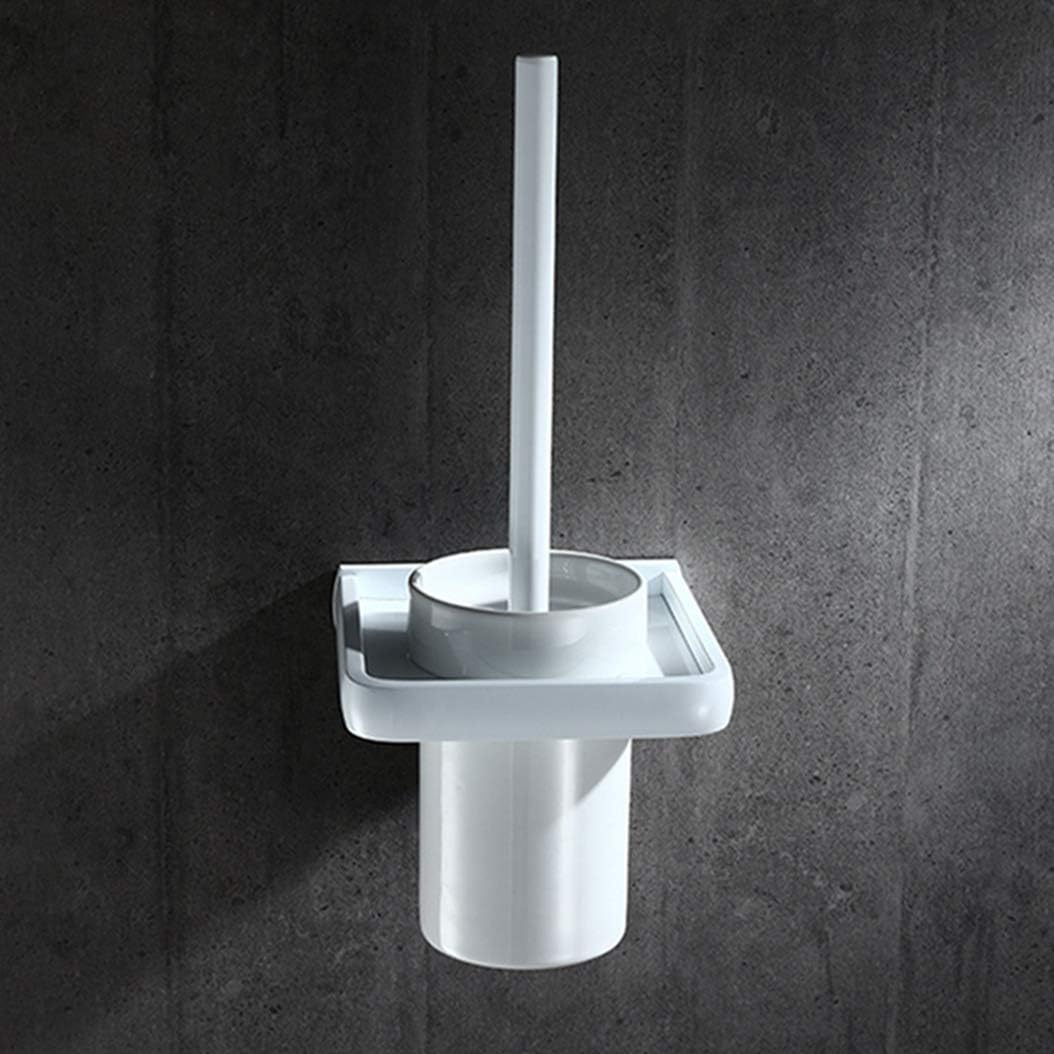 LUDSUY Wall-Mounted Nordic Space Aluminum Toilet Brush Set