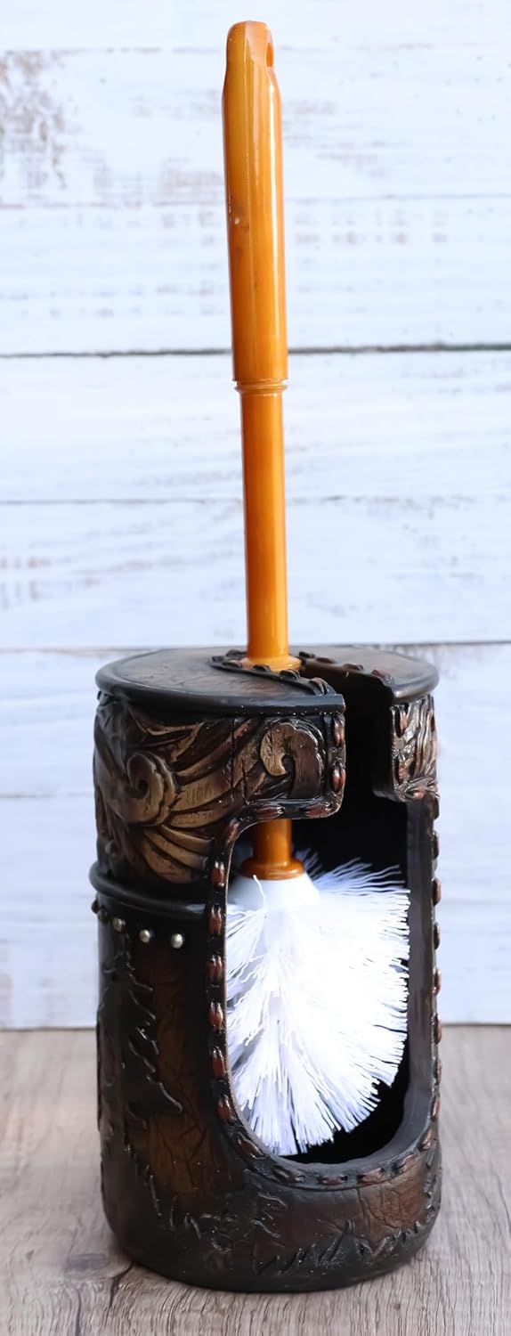 Ebros Gift Western Cowboy Toilet Brush Holder Set