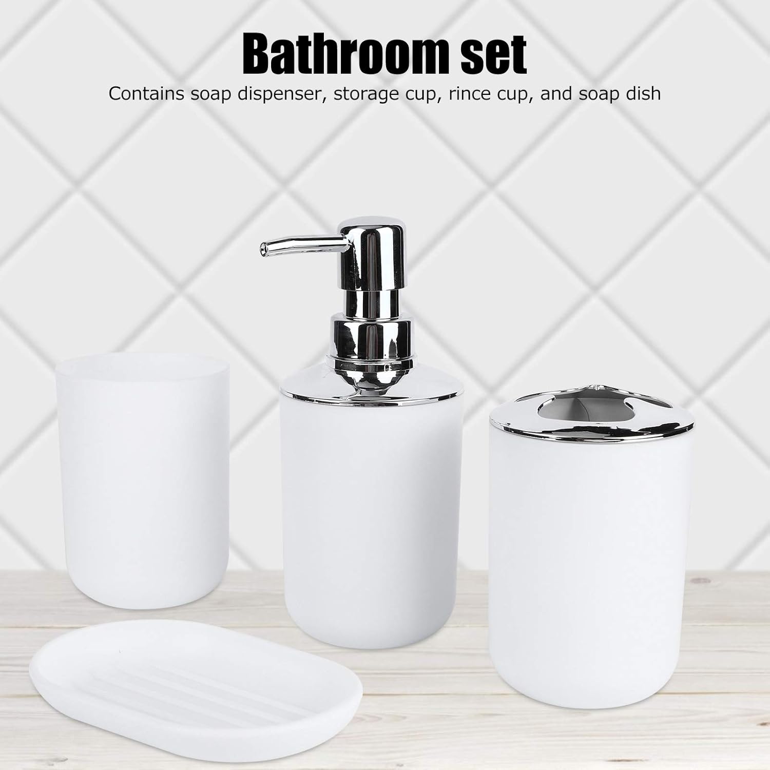 Kuuleyn 4Pcs Bathroom Accessory Set White