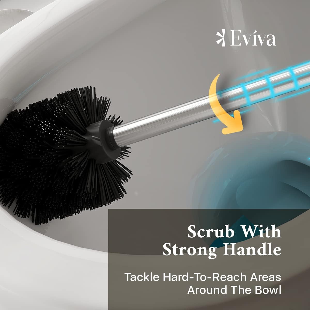 Eviva Toilet Brush and Holder Stainless Steel 1