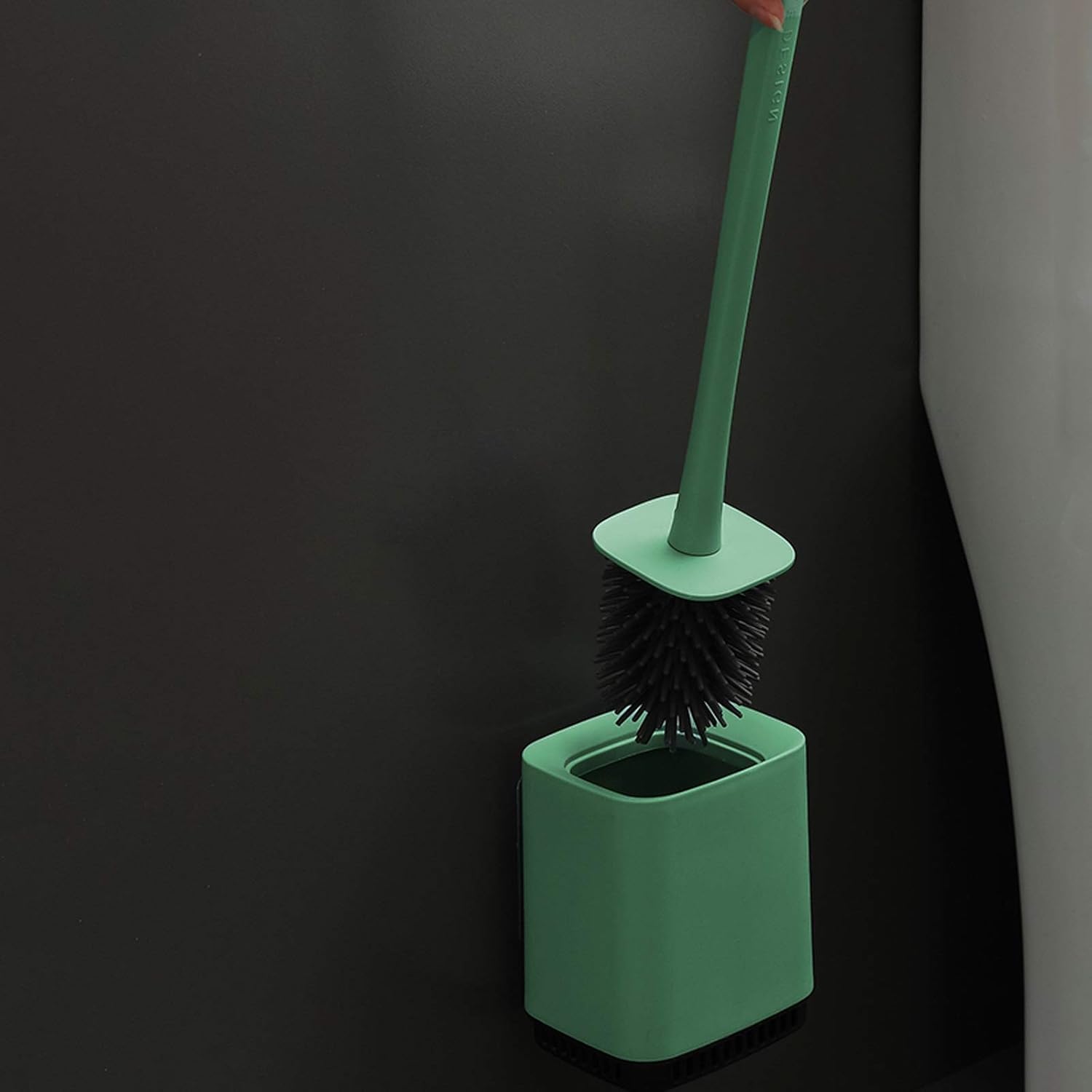 UNNS Wall-Mounted Toilet Brush with TPR Head and Holder 1