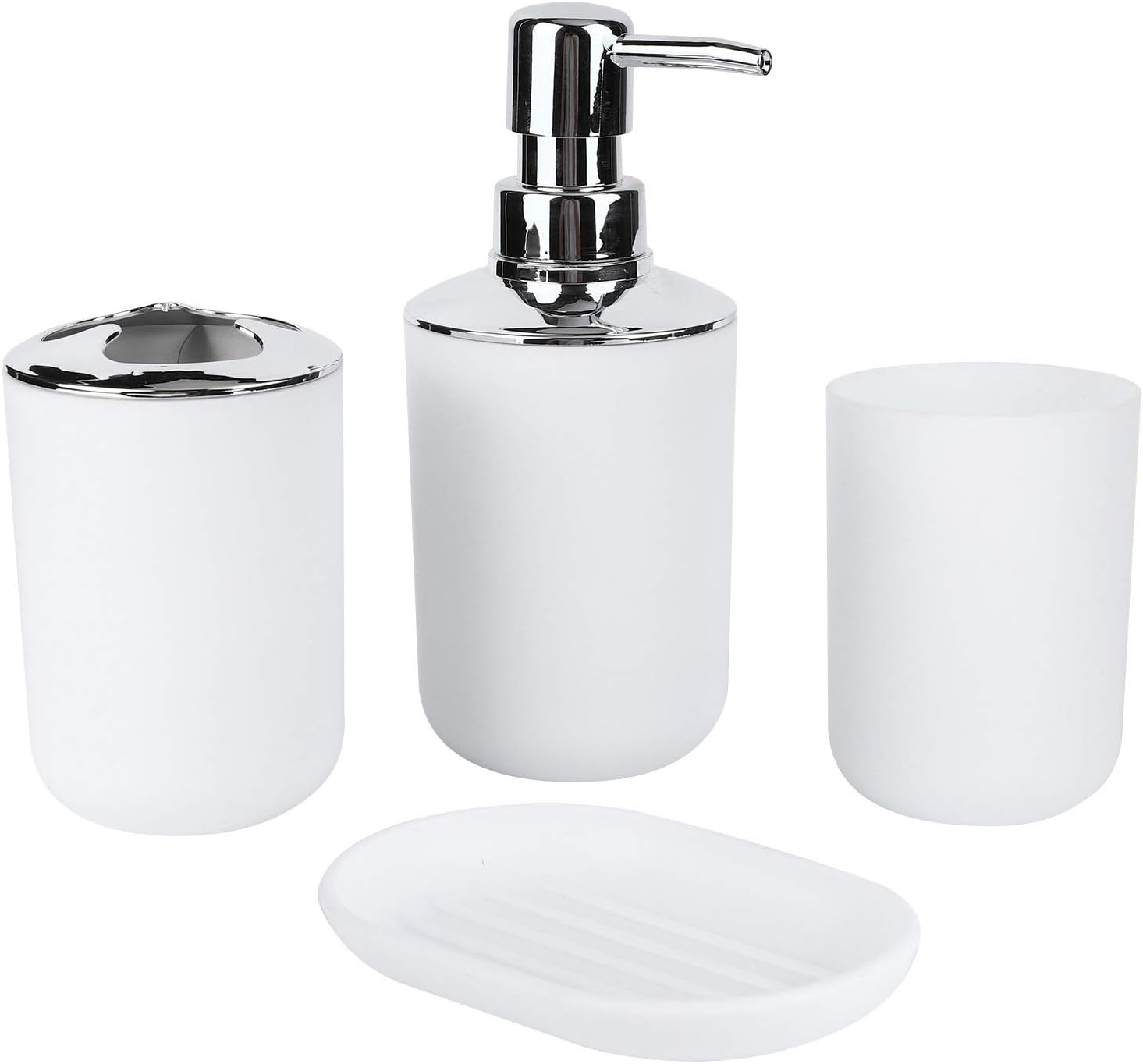 PerGar 4-Piece Bathroom Accessories Set White