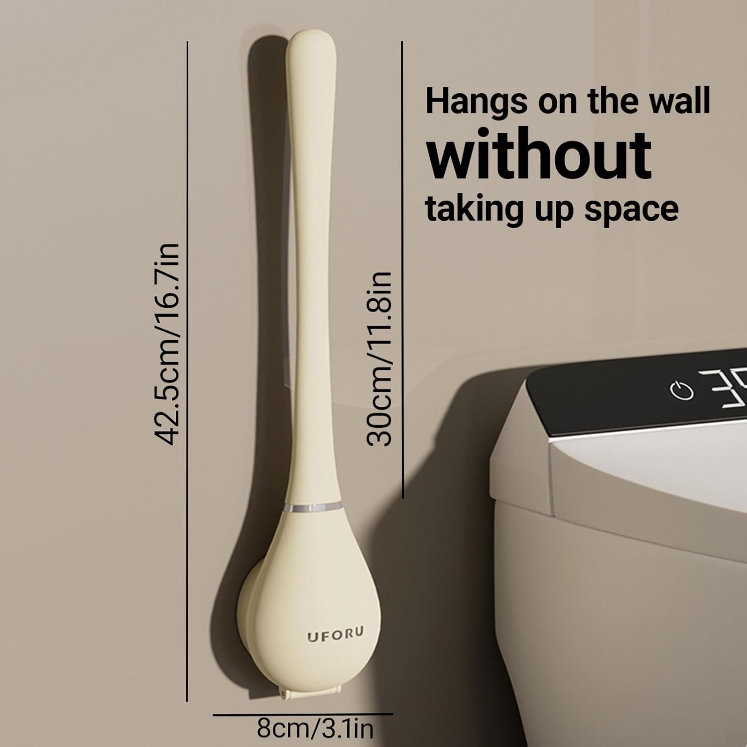 KoKiAxuza Flexible Silicone Toilet Brush with Auto-Closing Holder