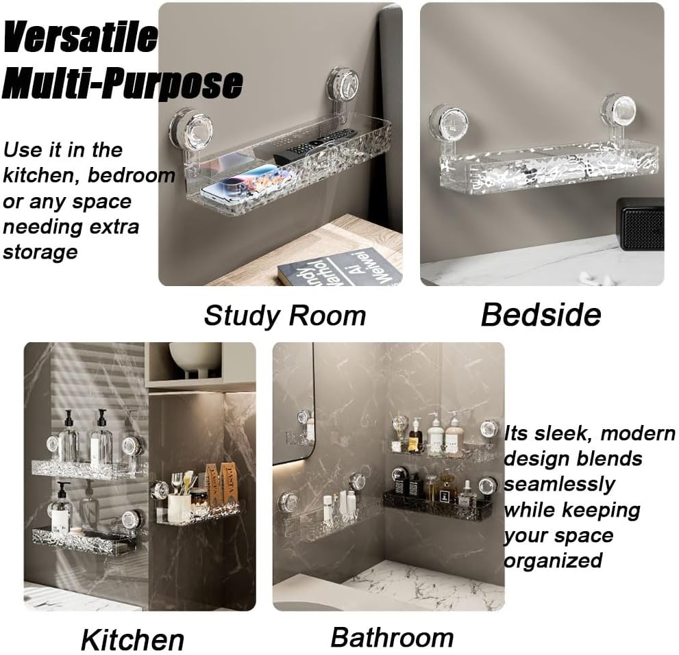 Drill-Free Shower Shelf with Suction Cups