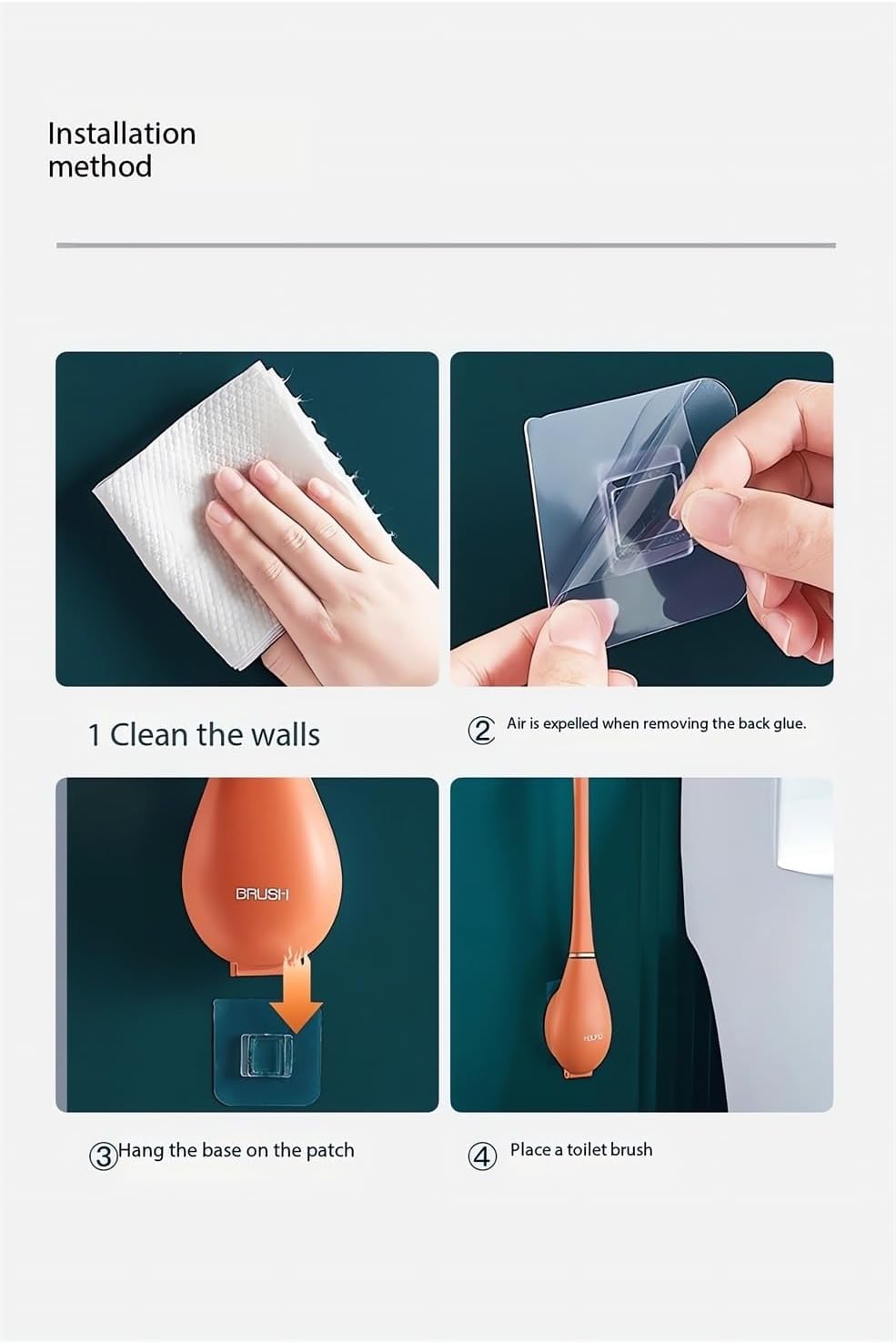 Modern Flexible Silicone Toilet Brush with Wall Holder Green