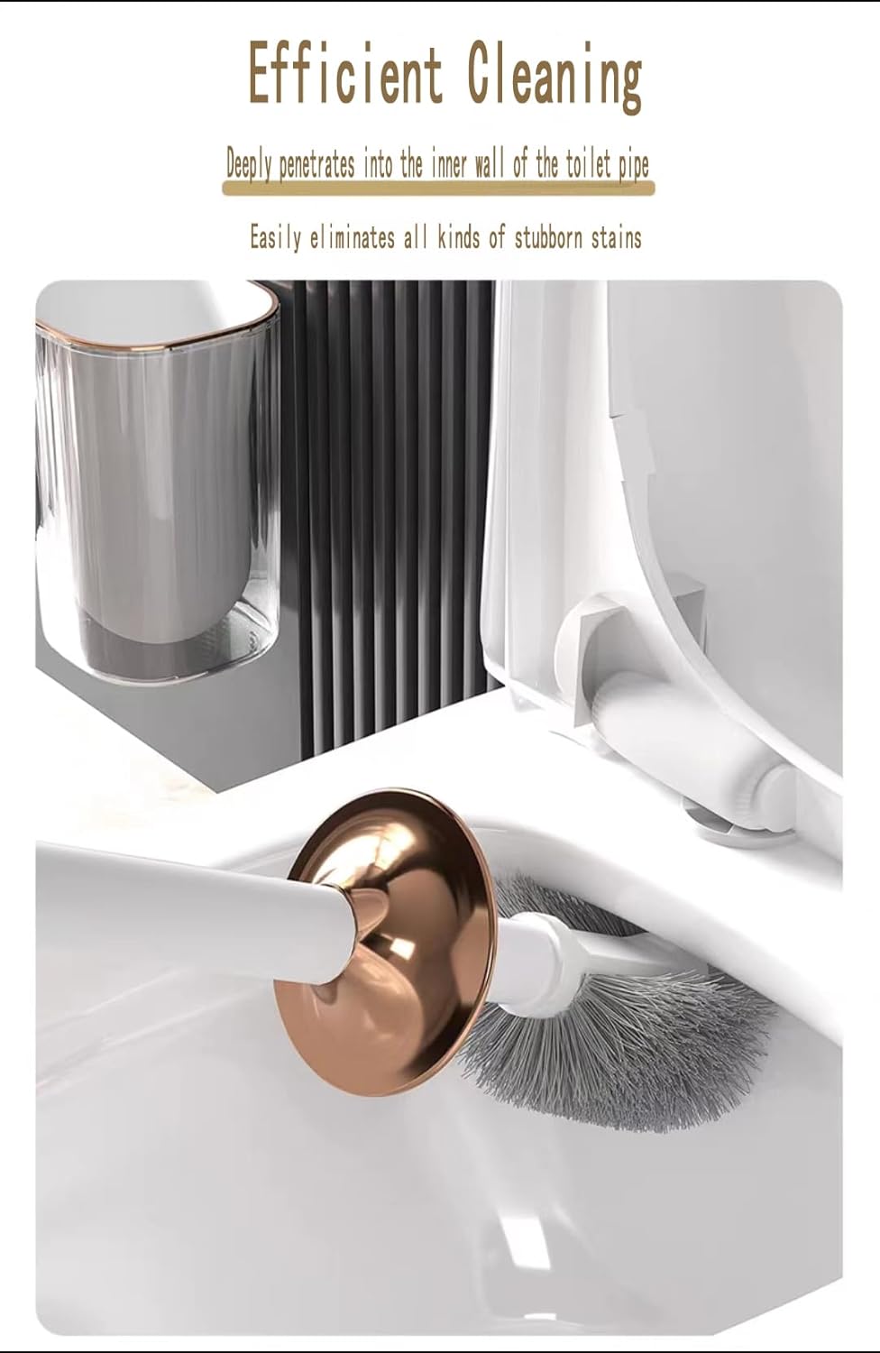 HFLYJPYW Toilet Brush Cleaner Set - Compact Durable