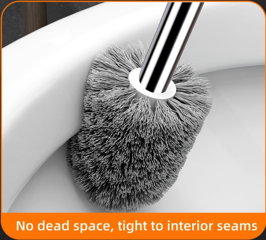 NewKingStar 2 Pack Toilet Brush and Holder Set White and Blue