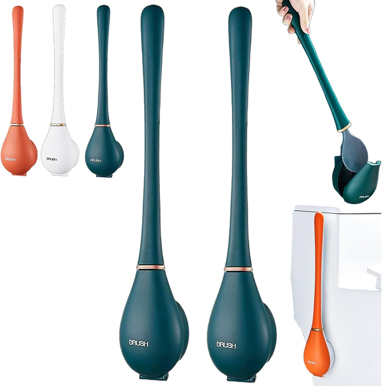 Tadium Modern Flexible Silicone Toilet Brush Set 1