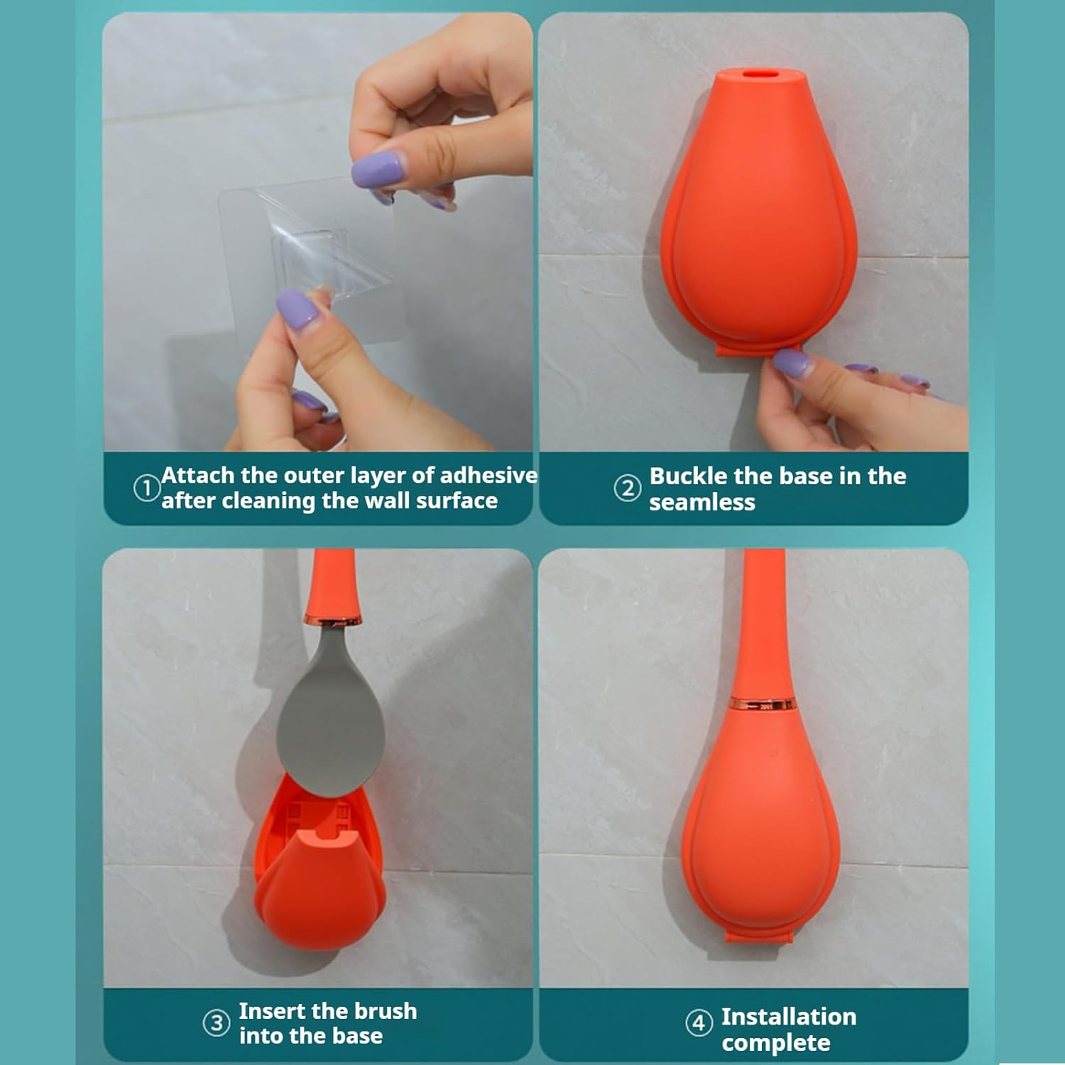 2025 Upgrade Flexible Silicone Toilet Brush with Holder