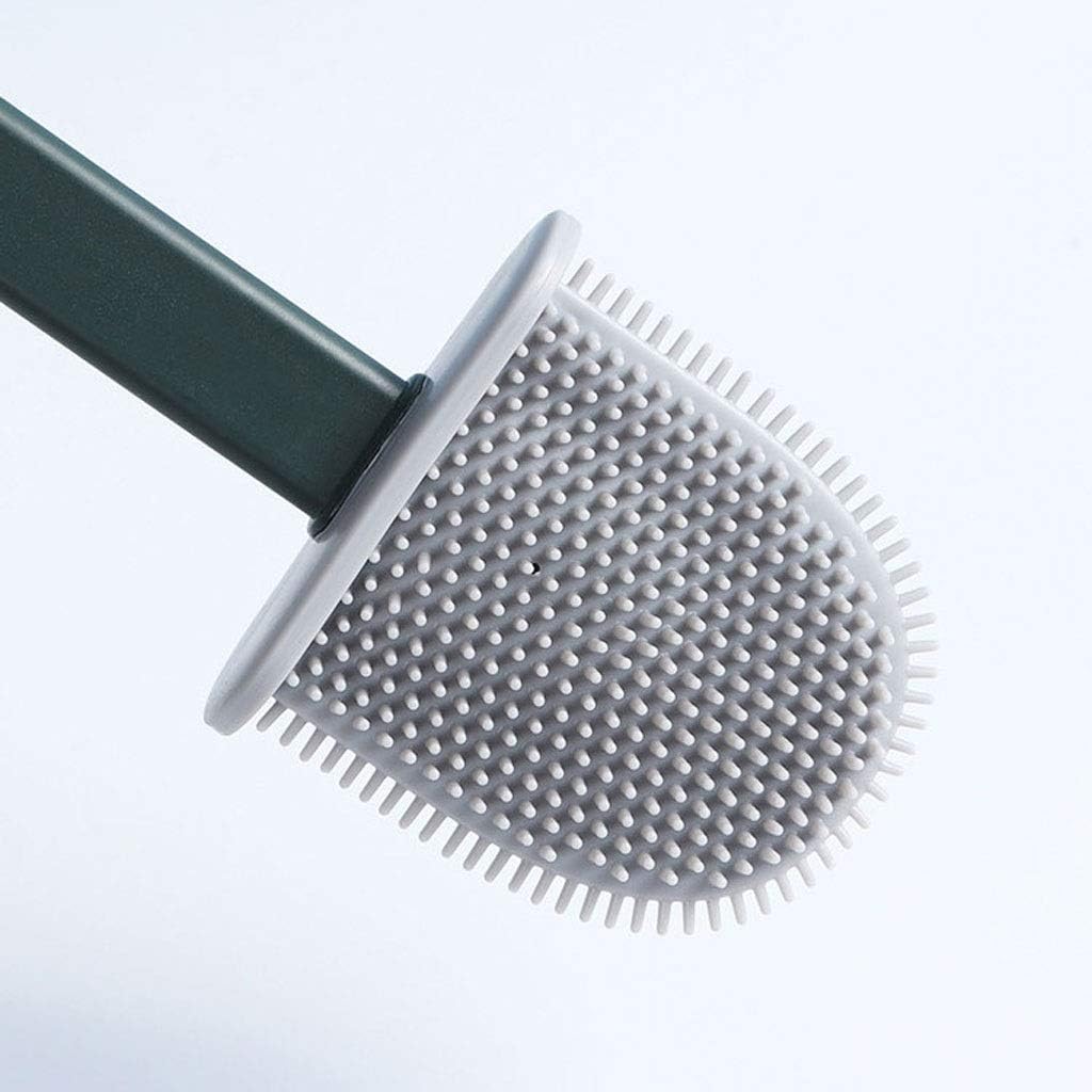 UNNS Toilet Brush with Bracket Compact Cleaning Tool TPR Bristles Long Handle Blue