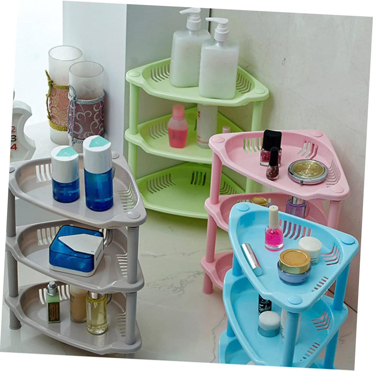 Zerodeko 3-Layer Adjustable Triangle Storage Rack for Shower and Kitchen