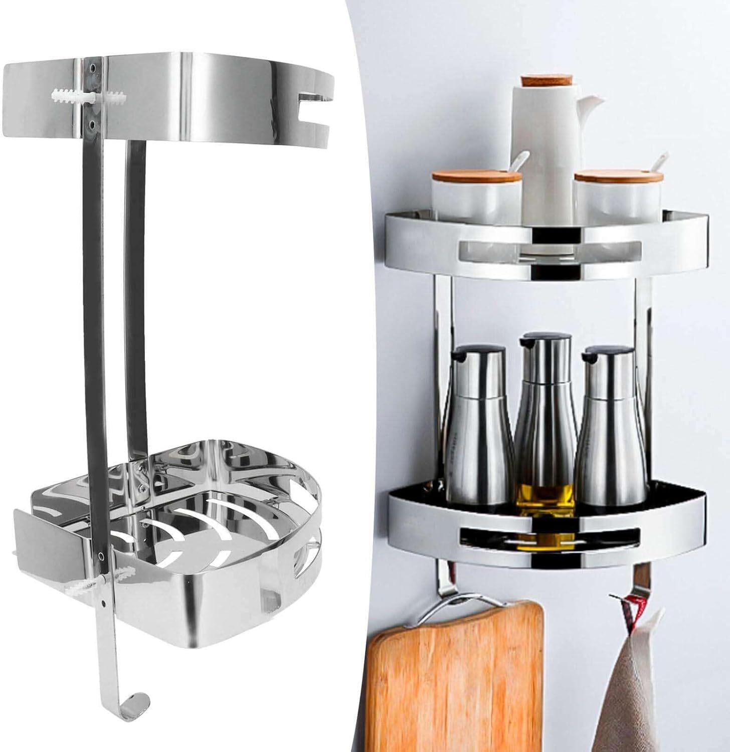 FINANCIALLY LIT 2-Layer Corner Caddy Shelf Organizer
