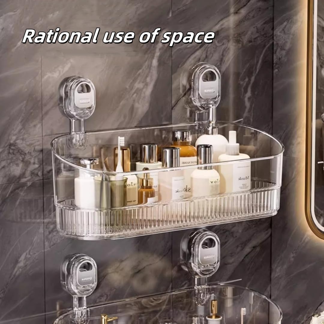 No-Drill Suction Shower Storage Box Organizer