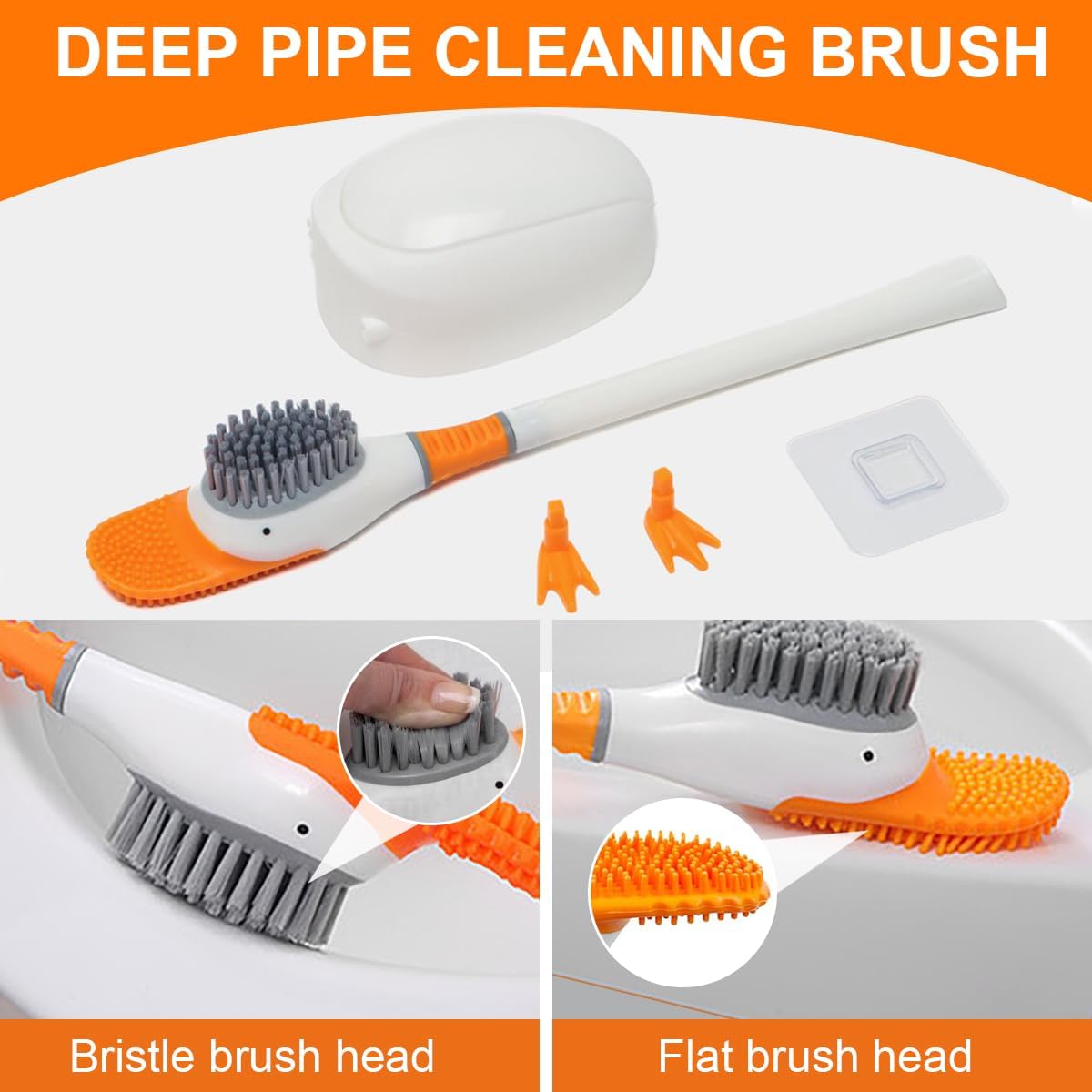 Diving Duck Toilet Brush with Wall Holder Silicone and TPR Design