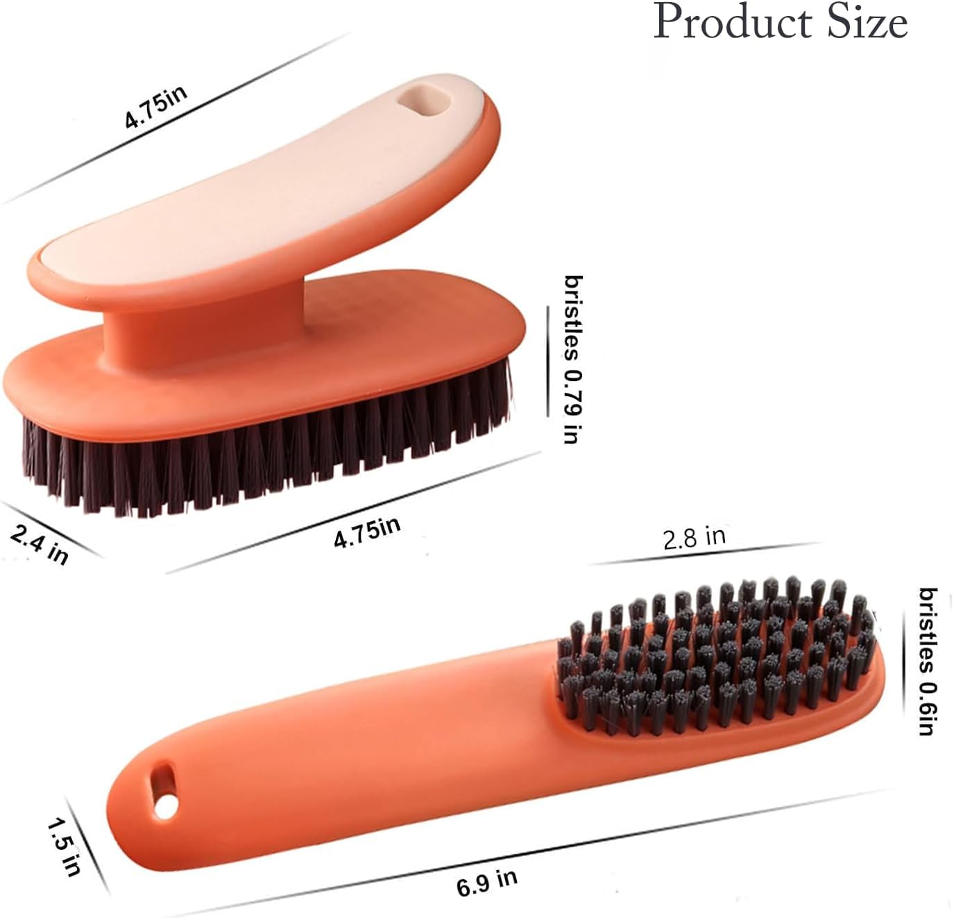 PLSMY 2-Piece Cleaning Brush Set for Home Kitchen Bathroom Clothing