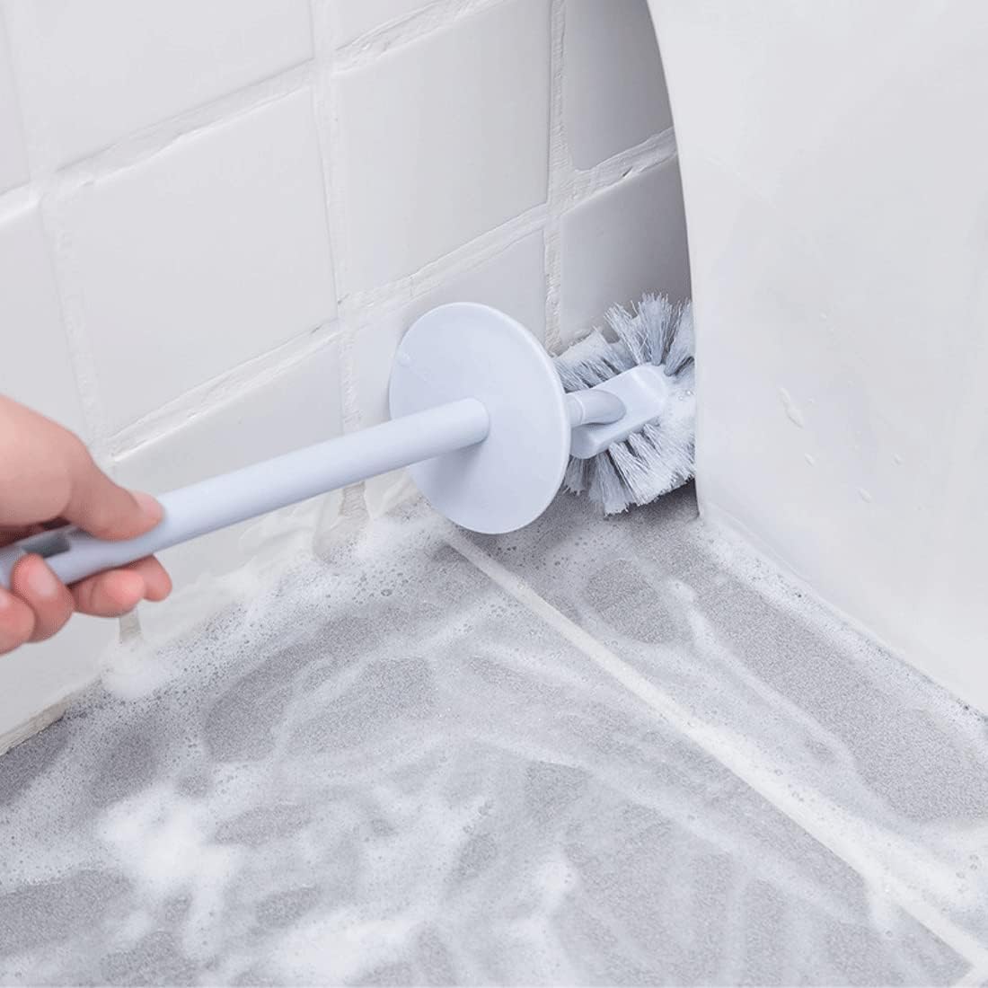 GYDMEG Toilet Bowl Brush with Holder and Cover Lid White
