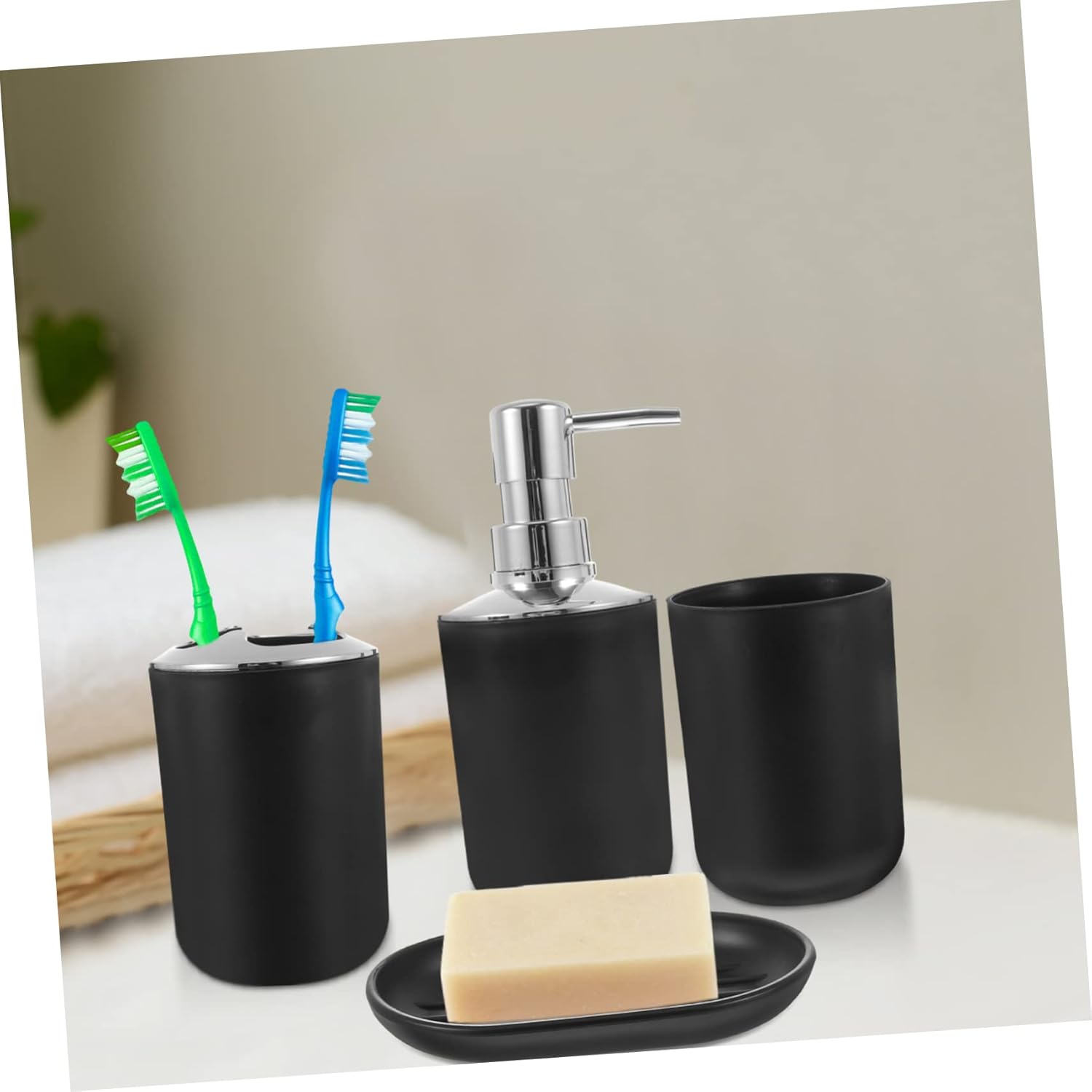 Veemoon Elegant Black Bathroom Accessories Set