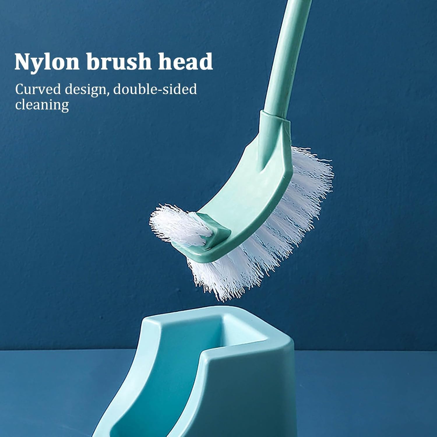 Silicone Toilet Brush with Holder - Green 1