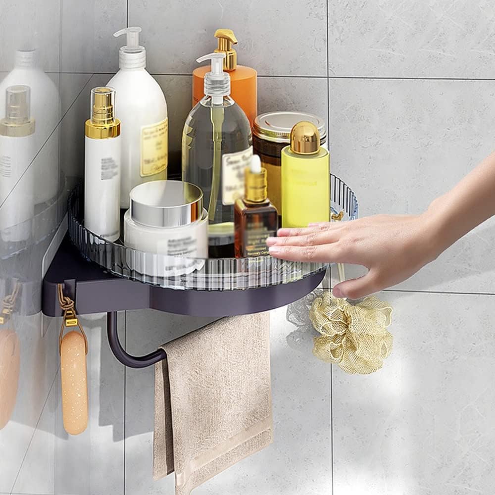 ANNBKA Purple 1-Layer Rotating Shower Caddy