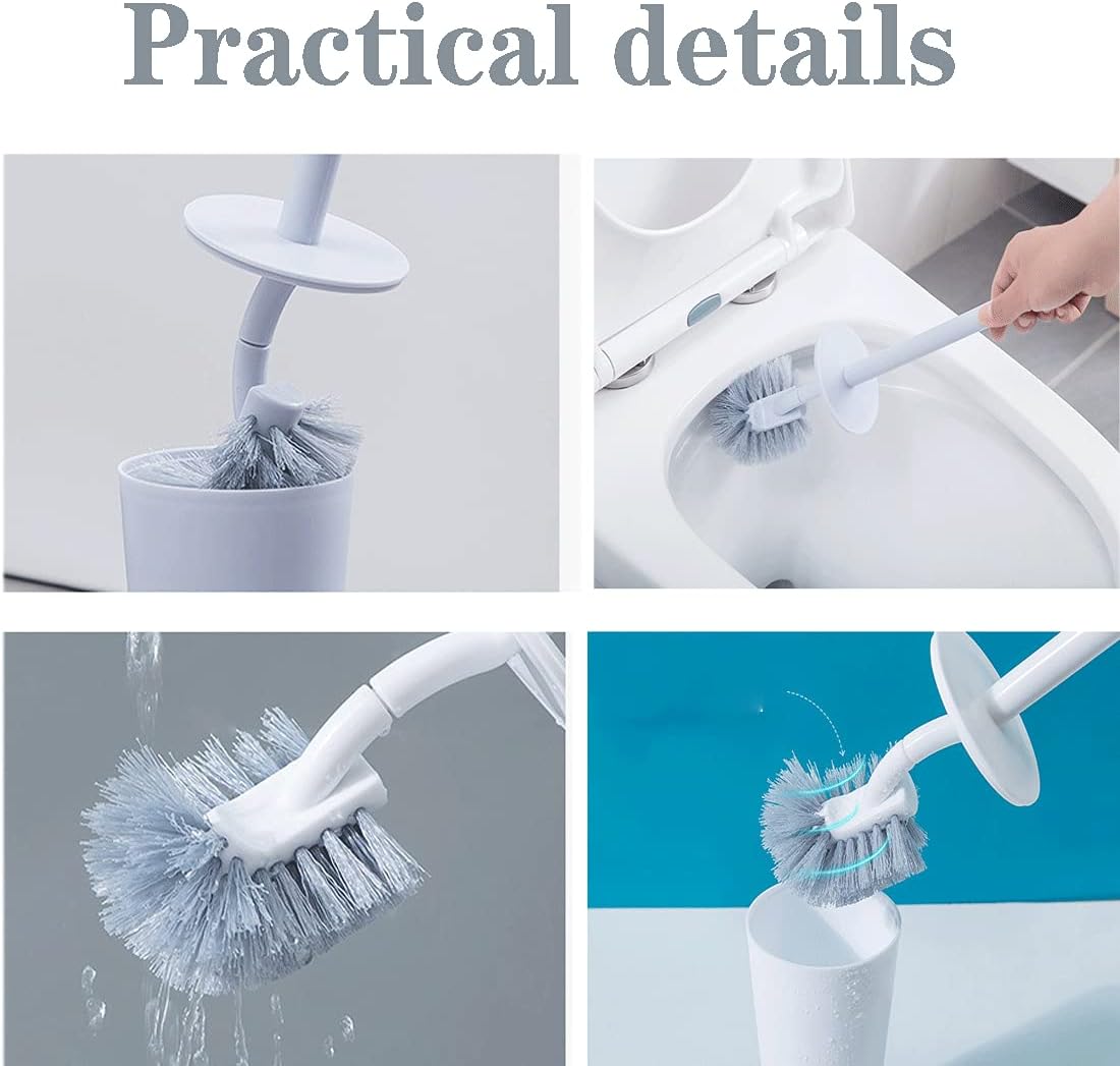 GYDMEG Toilet Bowl Brush with Holder and Cover Lid White