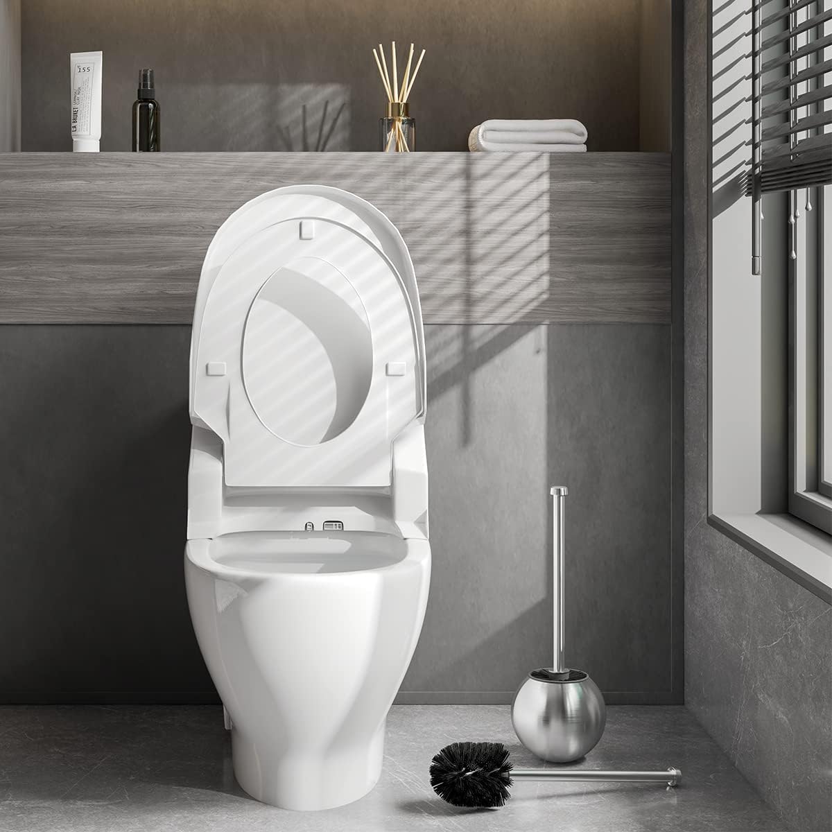 Eviva Toilet Brush and Holder Stainless Steel 1