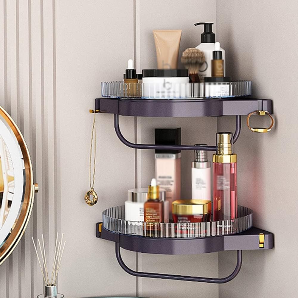 ANNBKA Purple 1-Layer Rotating Shower Caddy
