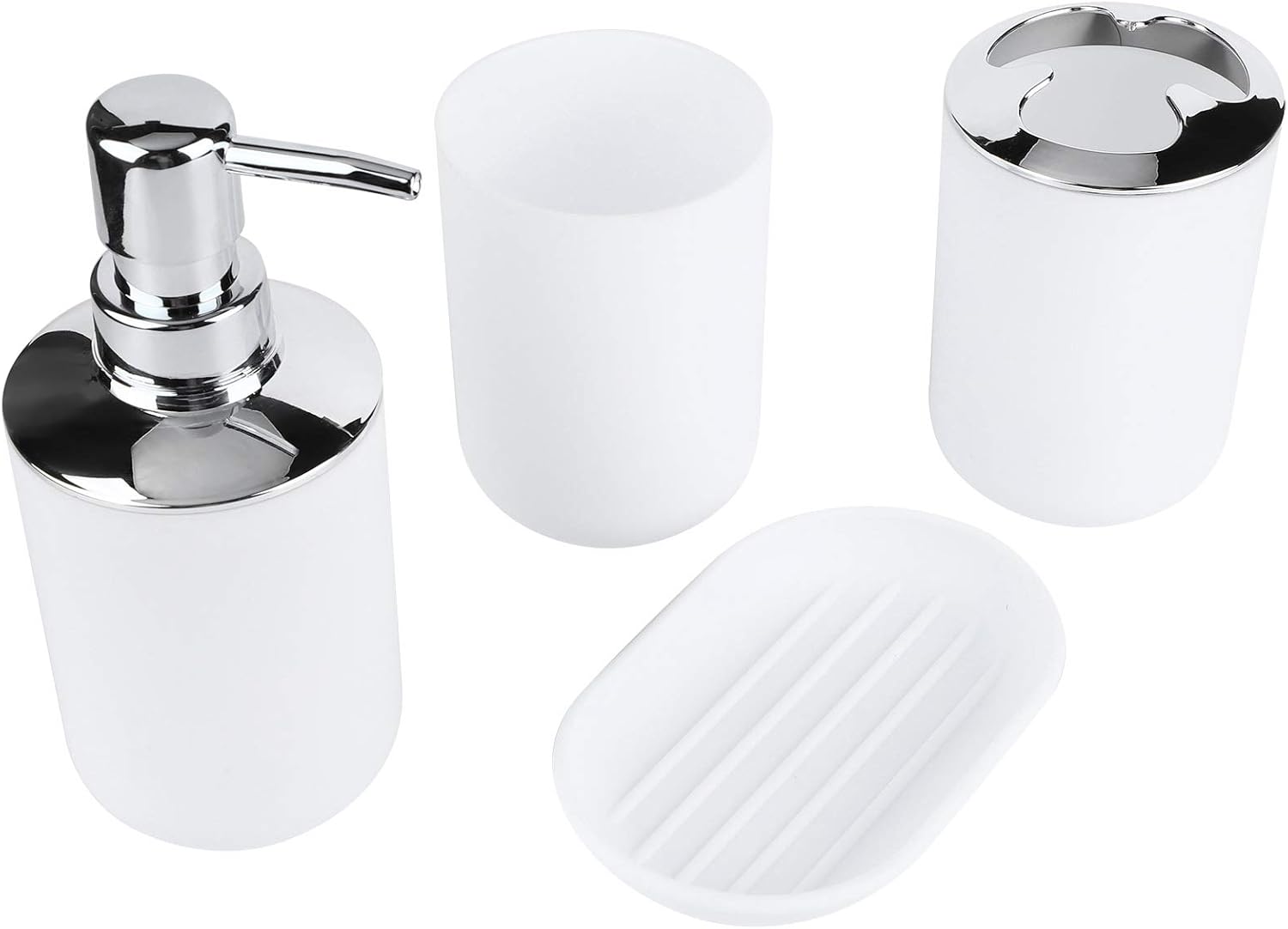 PerGar 4-Piece Bathroom Accessories Set White