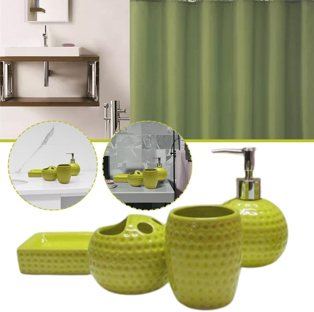 Green Ceramic Bathroom Accessory Set 4Pcs