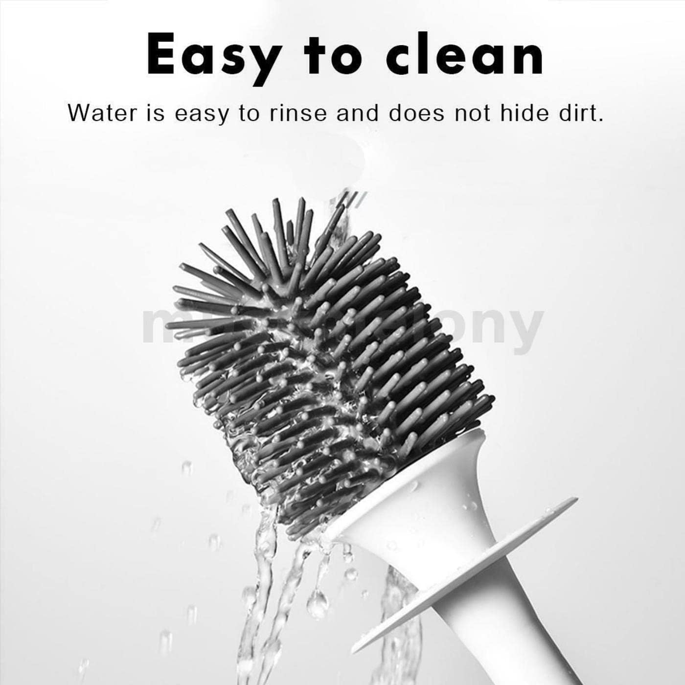 Silicone Toilet Brush with Wall Holder and Bristles