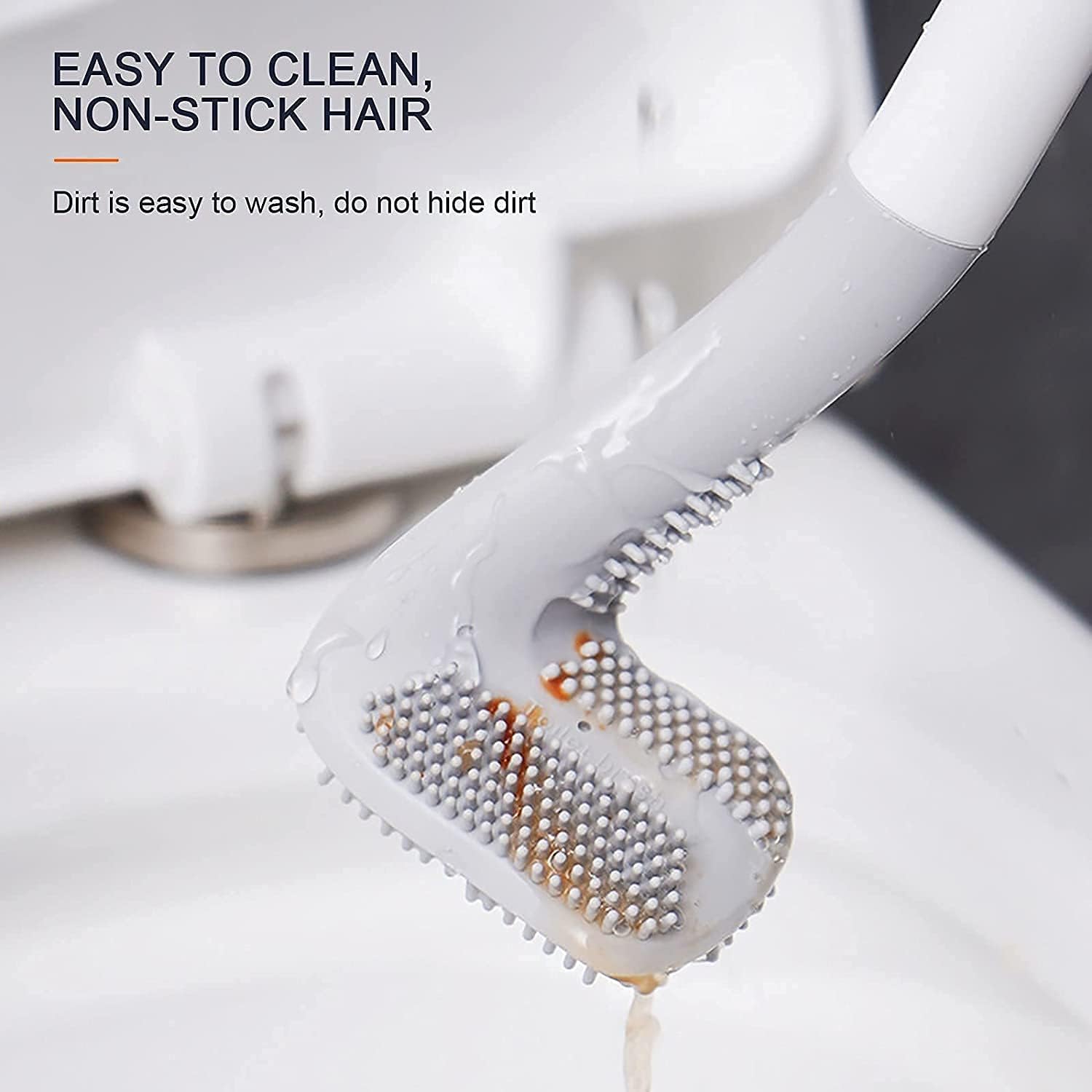 WinCheer Toilet Brush and Holder Set with 360 Deep Cleaning