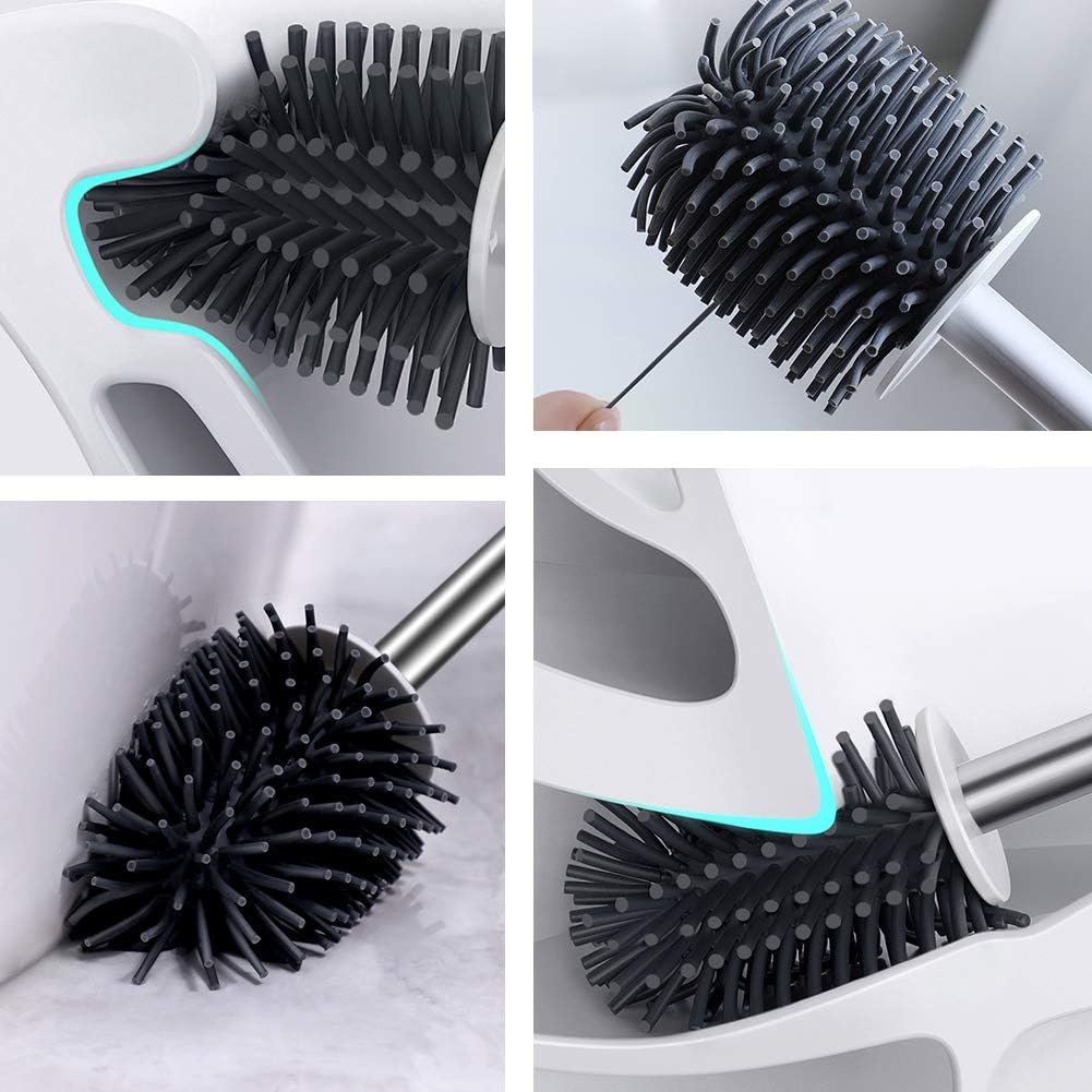 Leying Toilet Brush with Auto Open Close Holder
