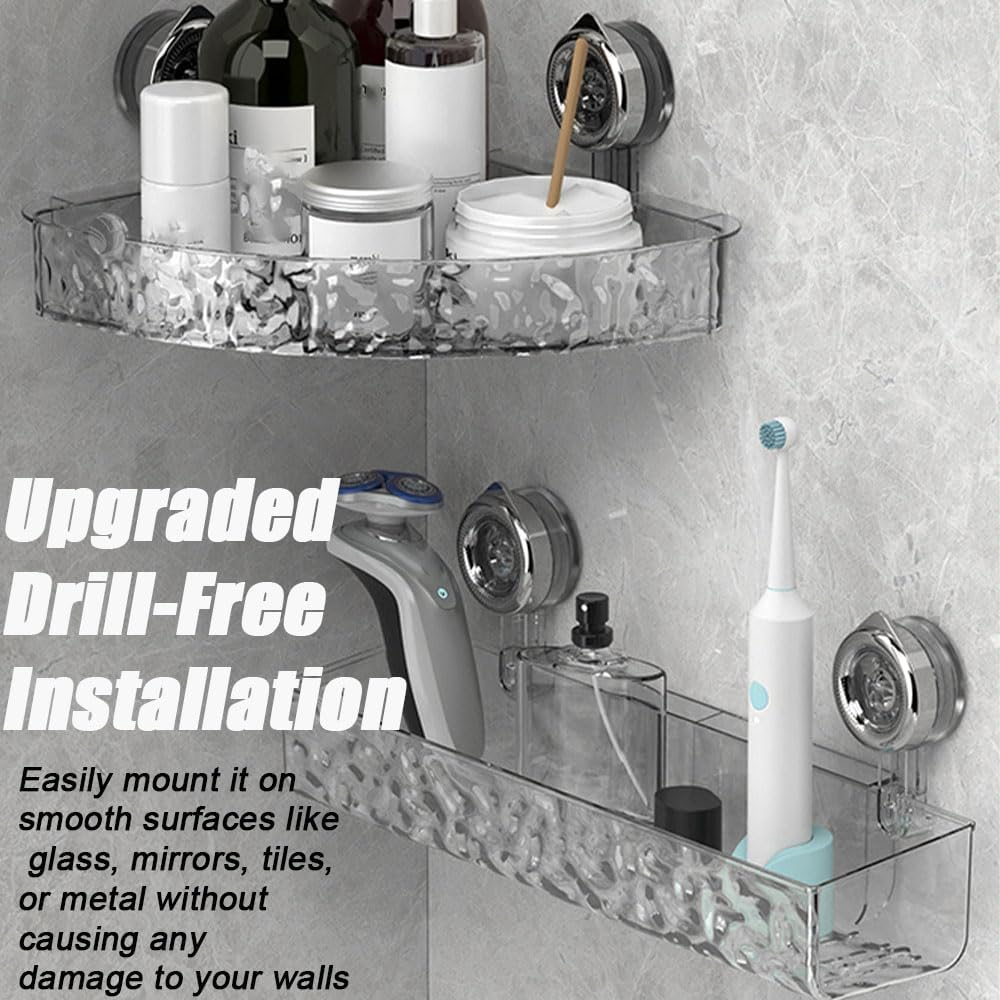 Drill-Free Shower Shelf with Suction Cups