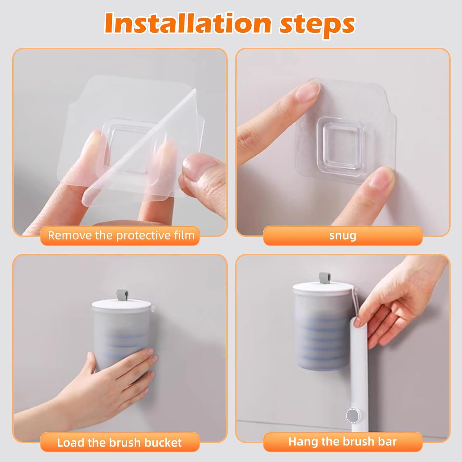 MOPALL Toilet Brush with Holder and 6 Refills