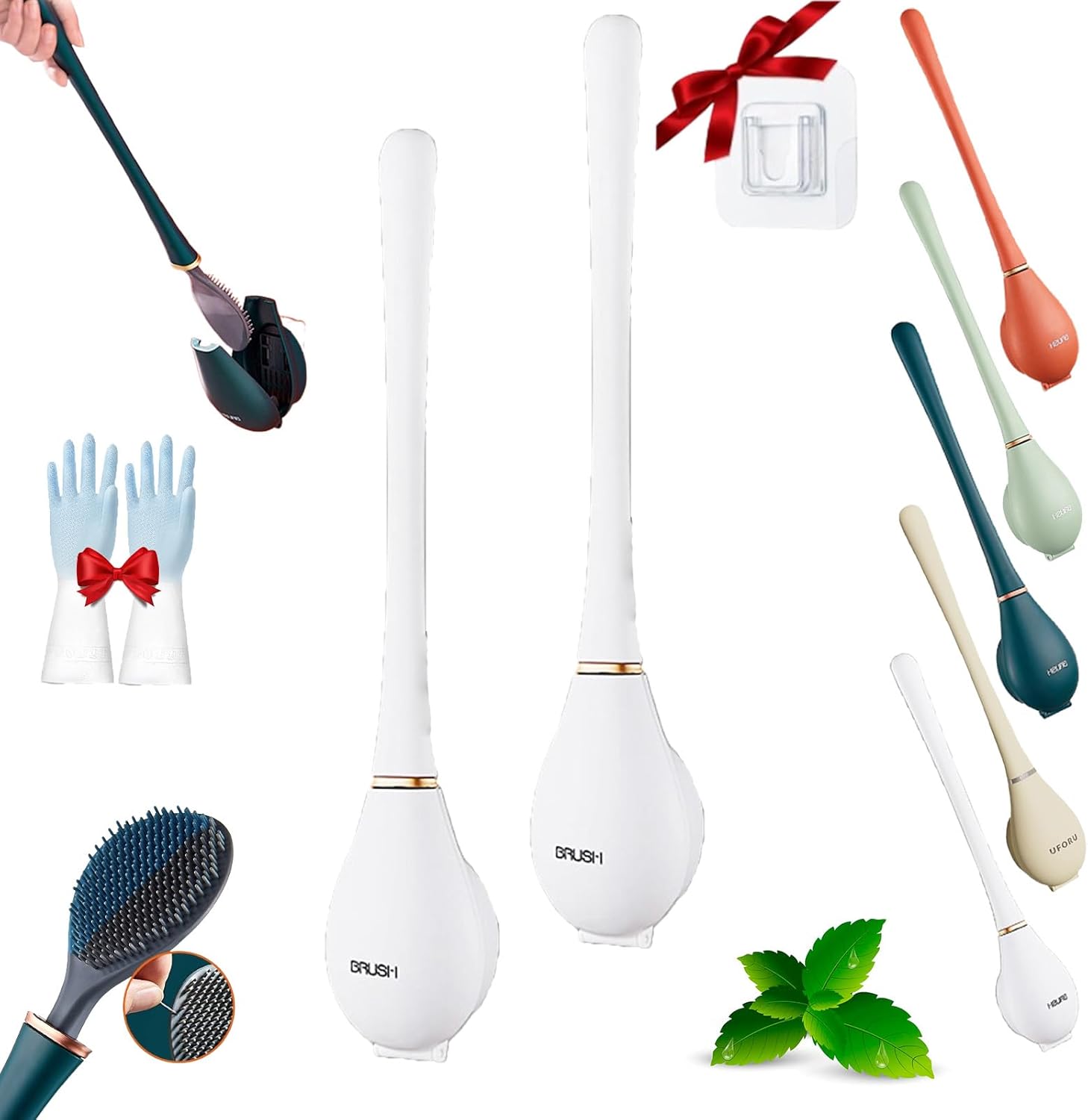 Dubnat Lekxagabo Silicone Toilet Brush Set