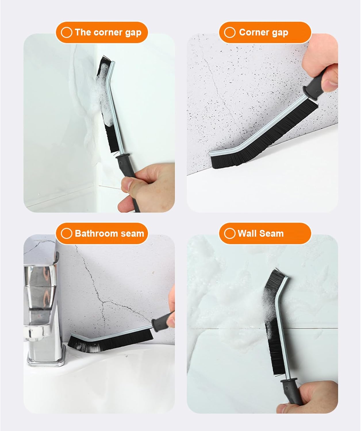 Stiff Bristle Crevice Cleaning Brush for Home Kitchen Vehicle