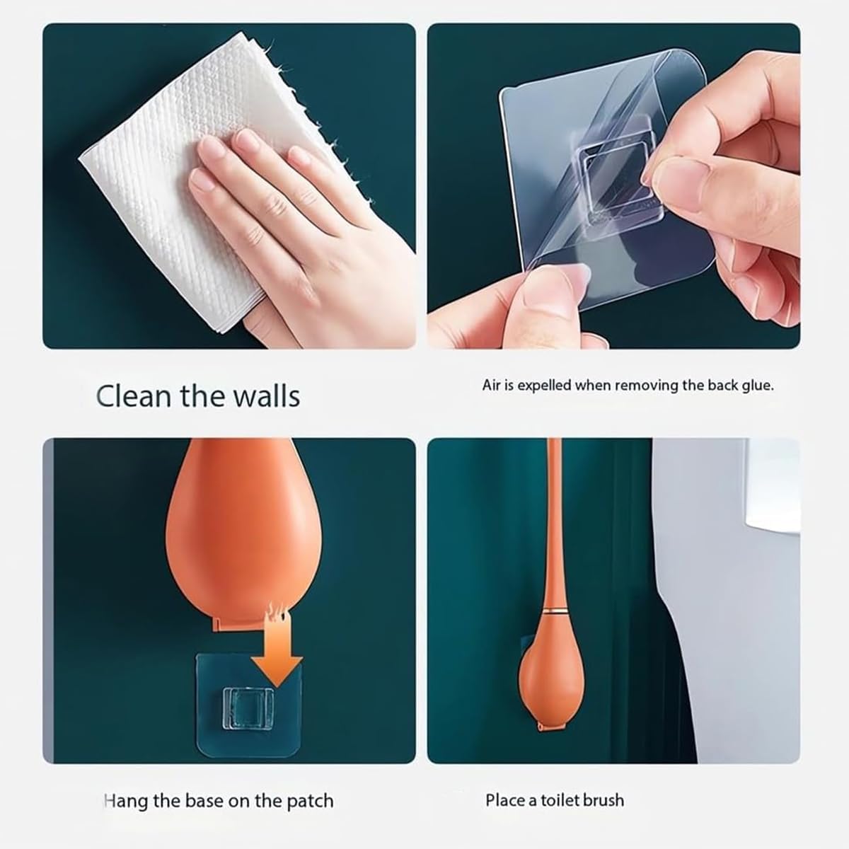 EZGHAR Modern Flexible Silicone Toilet Brush Set
