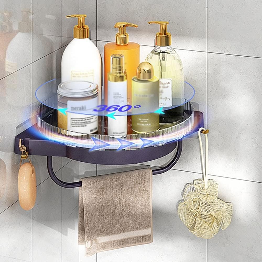ANNBKA Purple 1-Layer Rotating Shower Caddy
