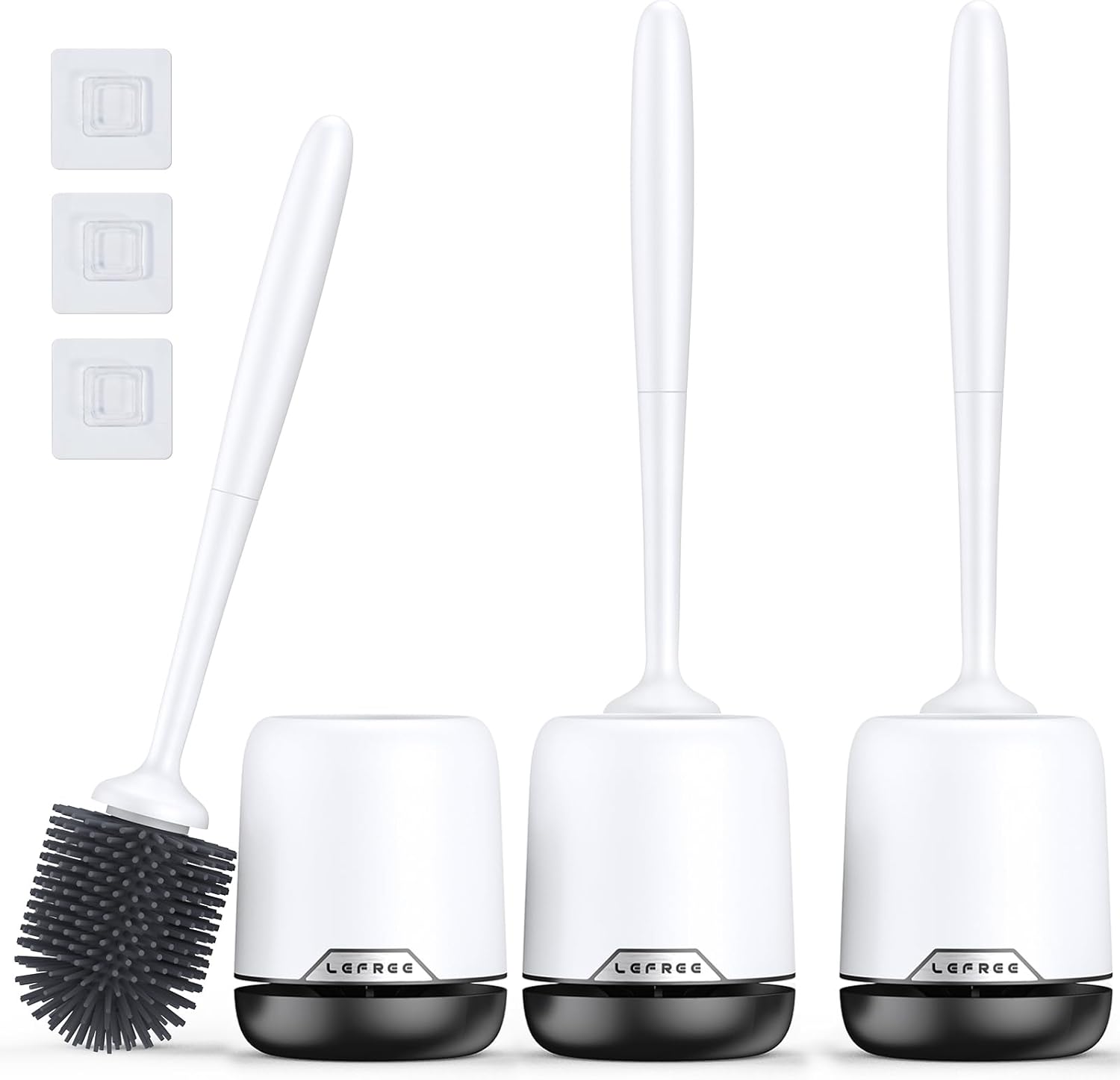 Lefree Toilet Brush Set 3 Pack with Ventilated Holder