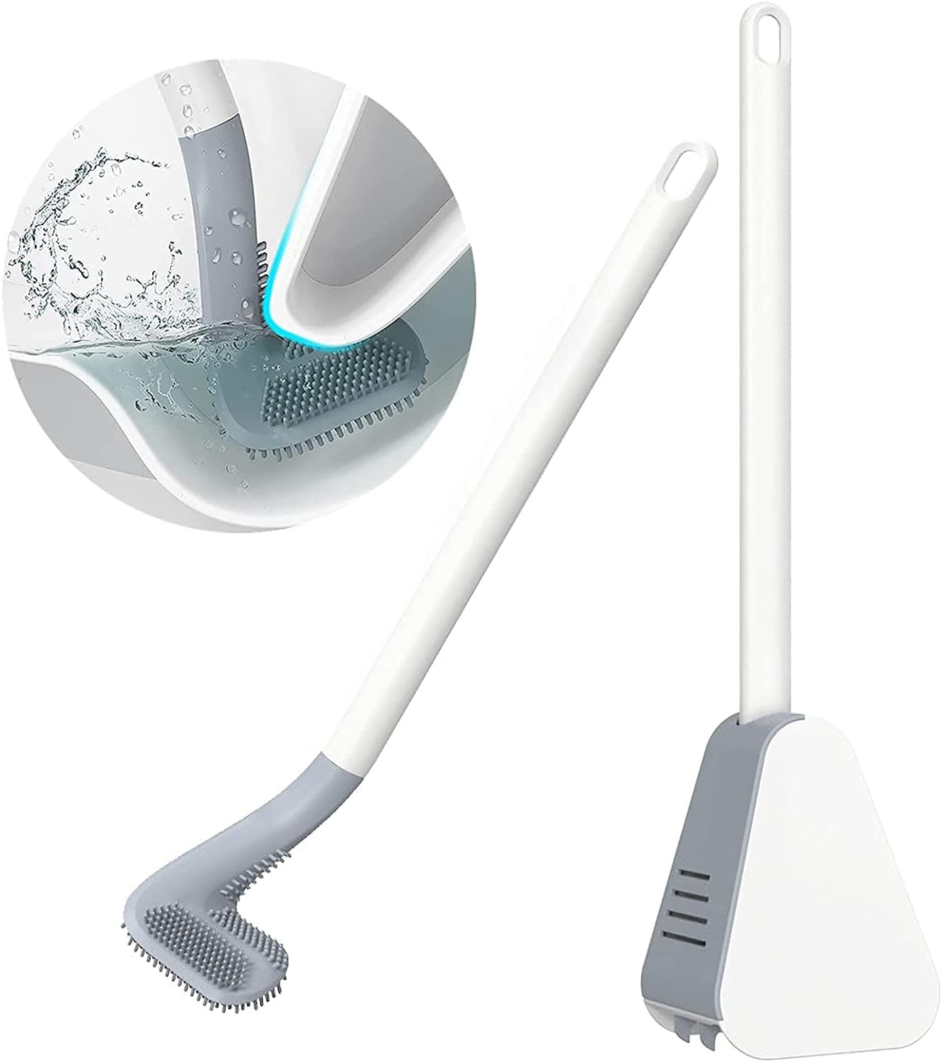 WinCheer Toilet Brush and Holder Set with 360 Deep Cleaning