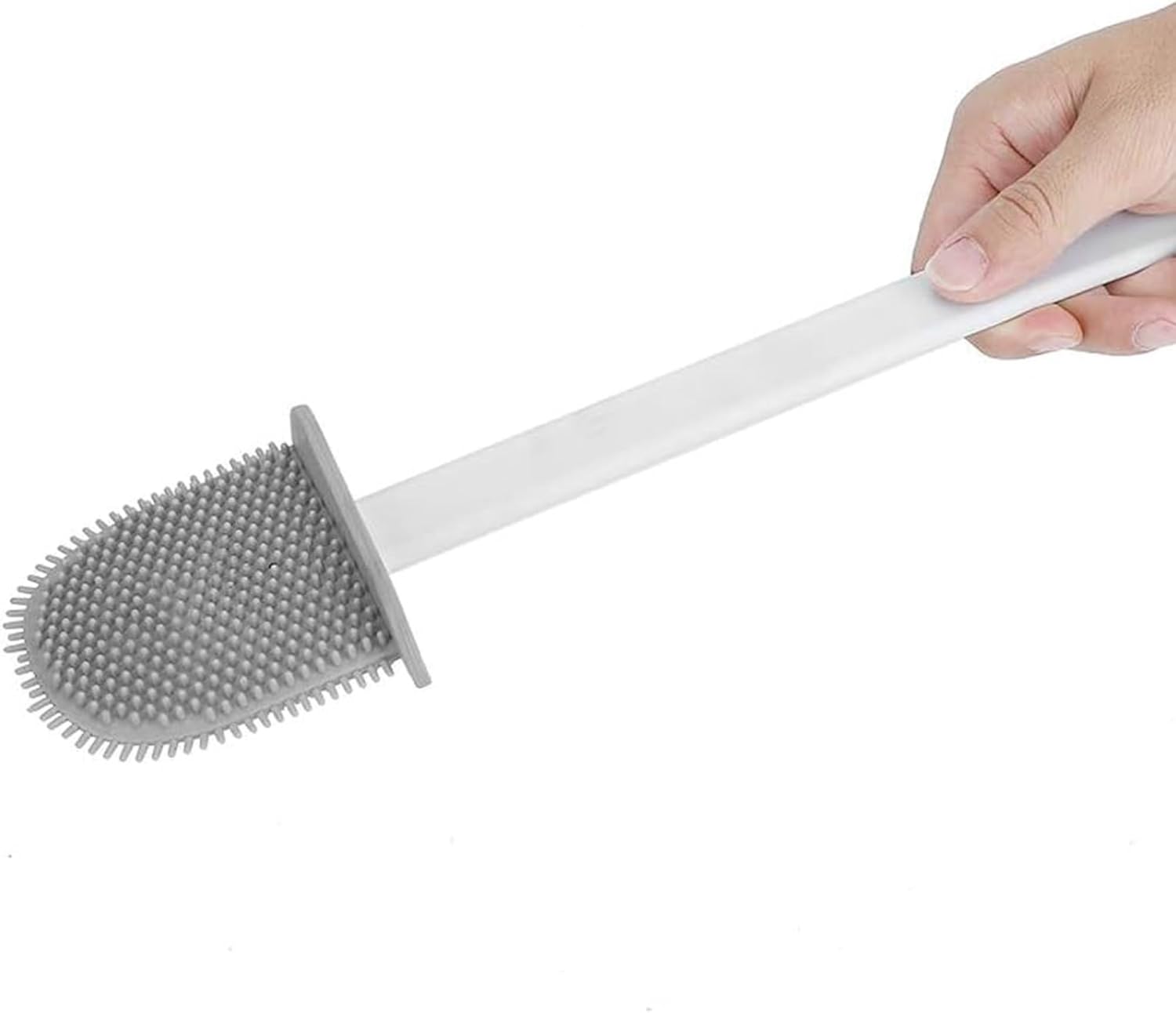 WELL HOME Toilet Brush and Holder White 360 Deep Cleaning