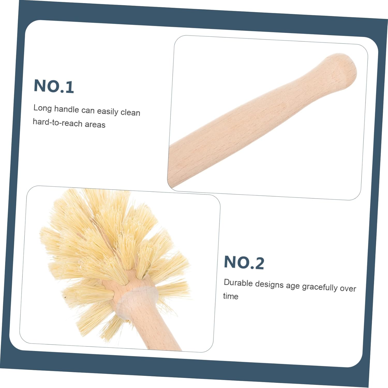 KOMBIUDA 360 Deep Cleaning Toilet Brush with Anti-Slip Handle