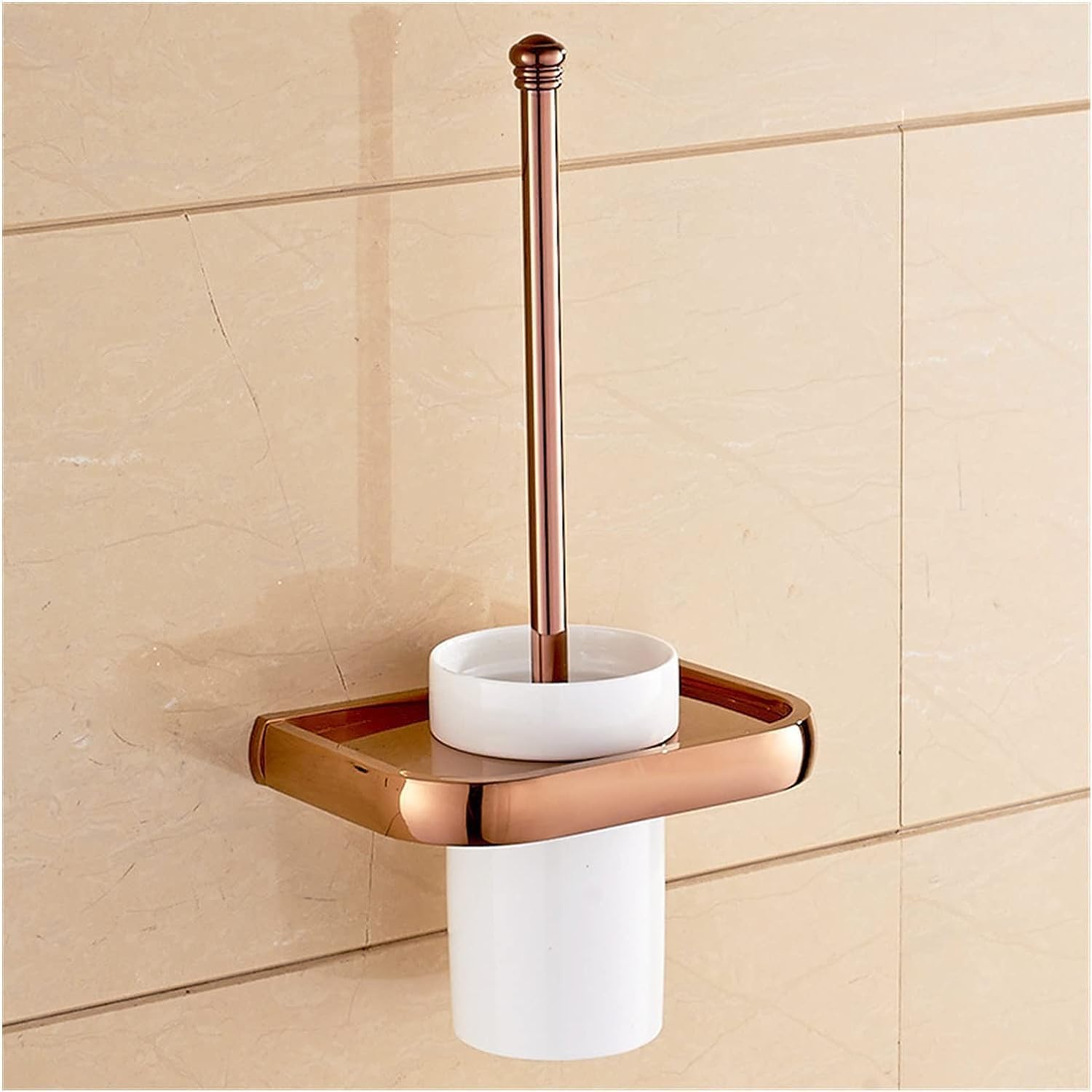 NOLLAM Rose Gold Brass Toilet Brush Set