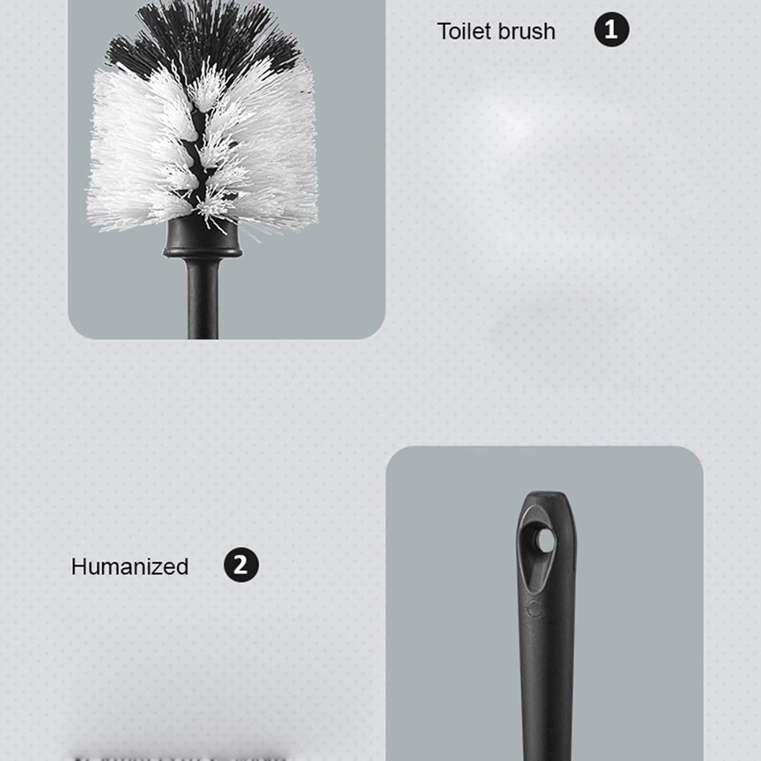 Vansza Toilet Brush Set with Long Handle and Drip-Proof Holder 1