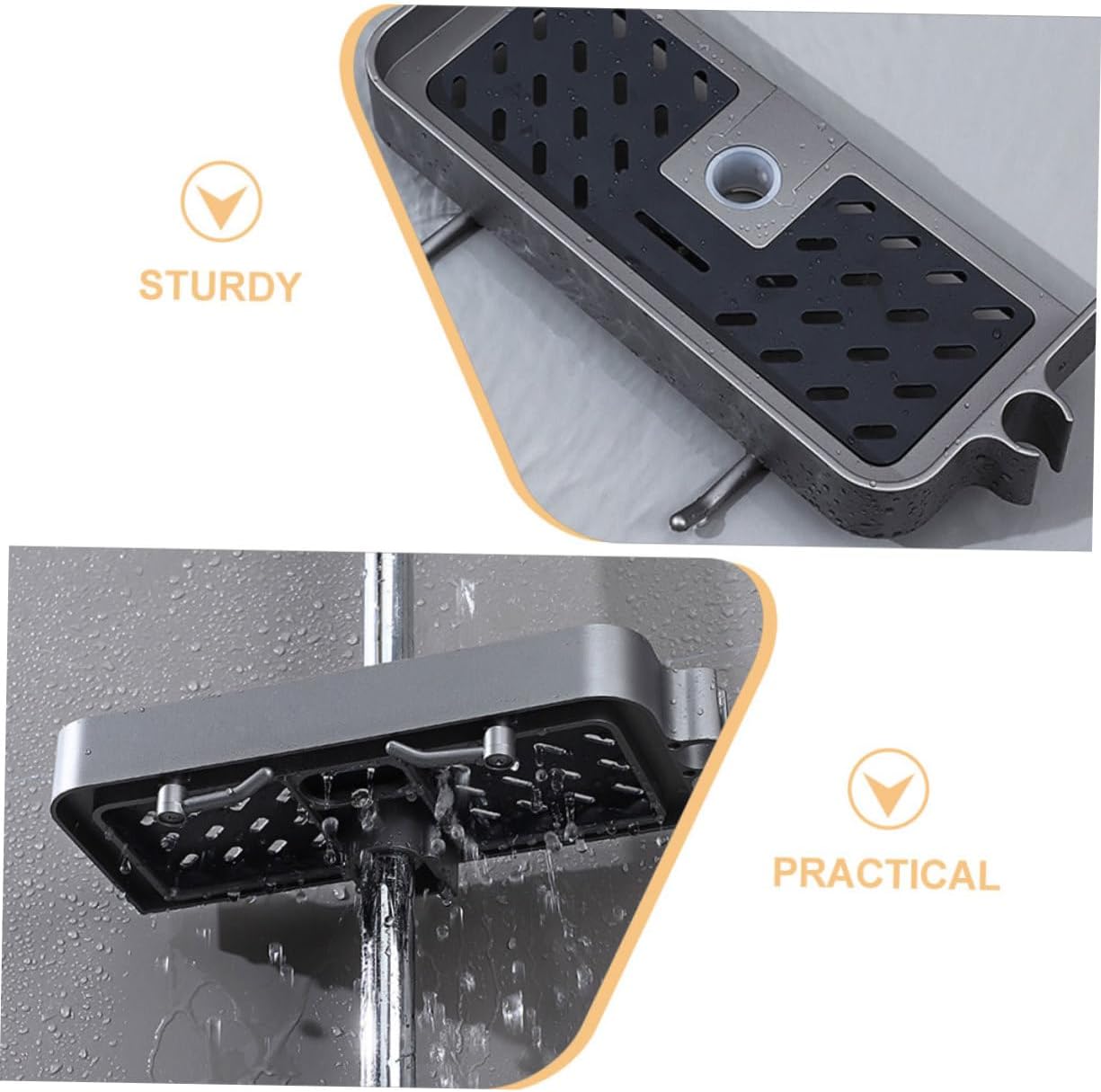 BRIGHTFUFU Shower Bar Basket Organizer for Bathroom Essentials
