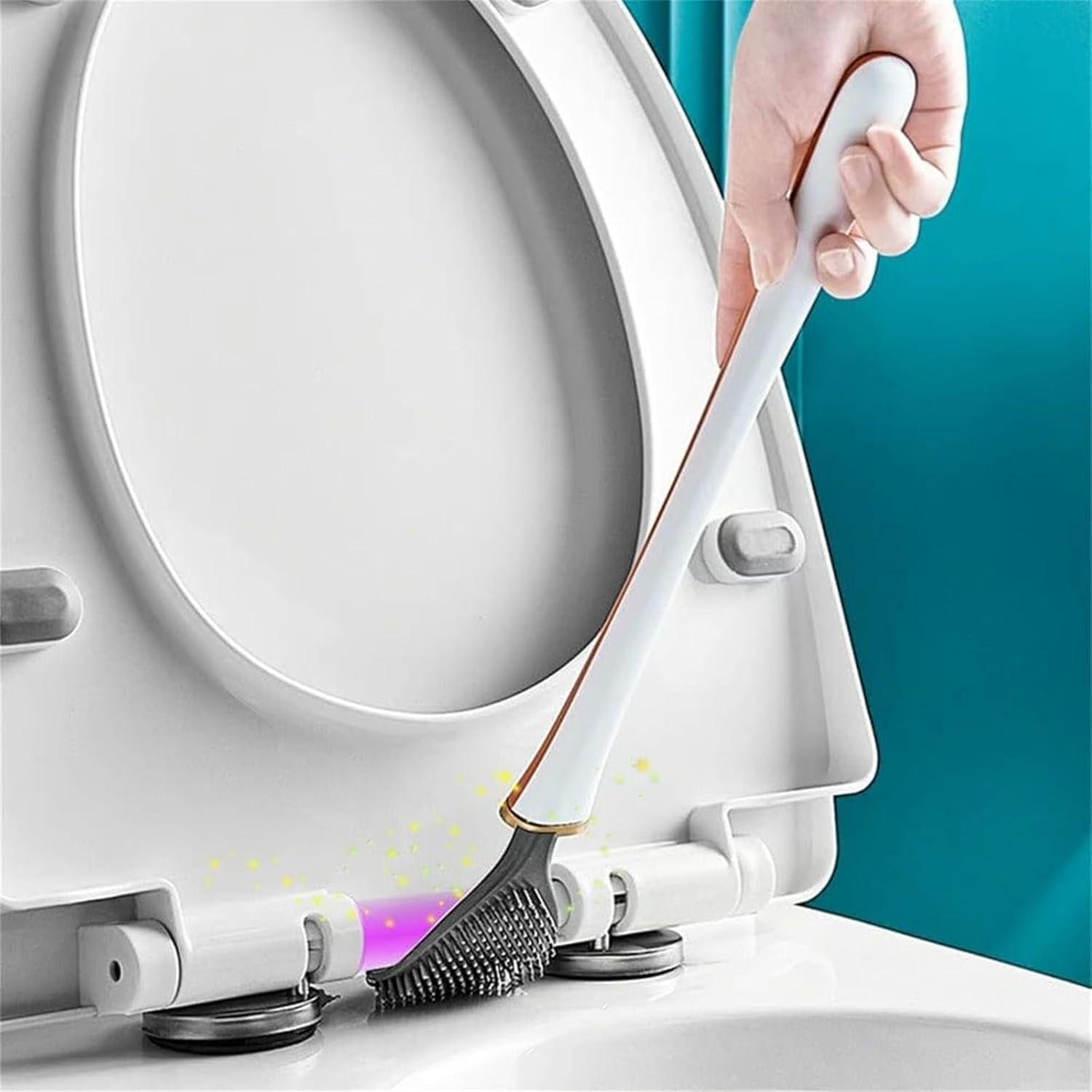 Modern Flexible Silicone Toilet Brush Set with Holder 1