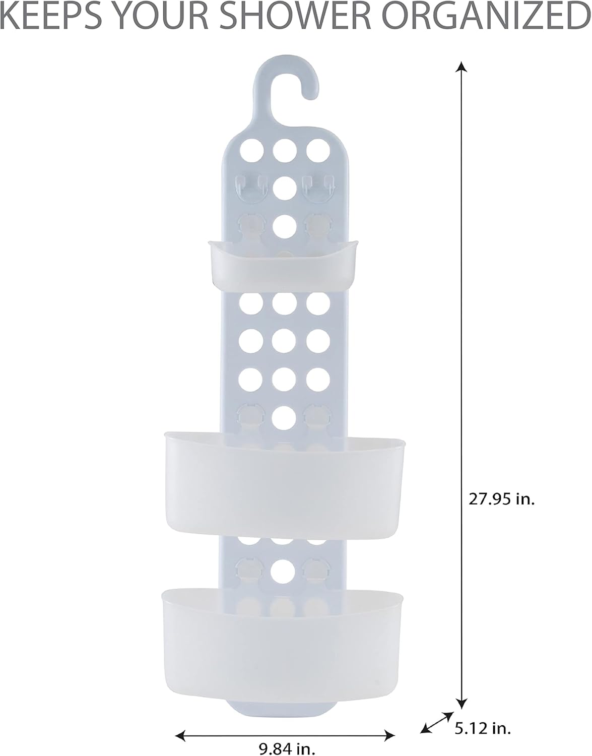 Bath Bliss 3 Tier Adjustable Shelves Shower Caddies in White